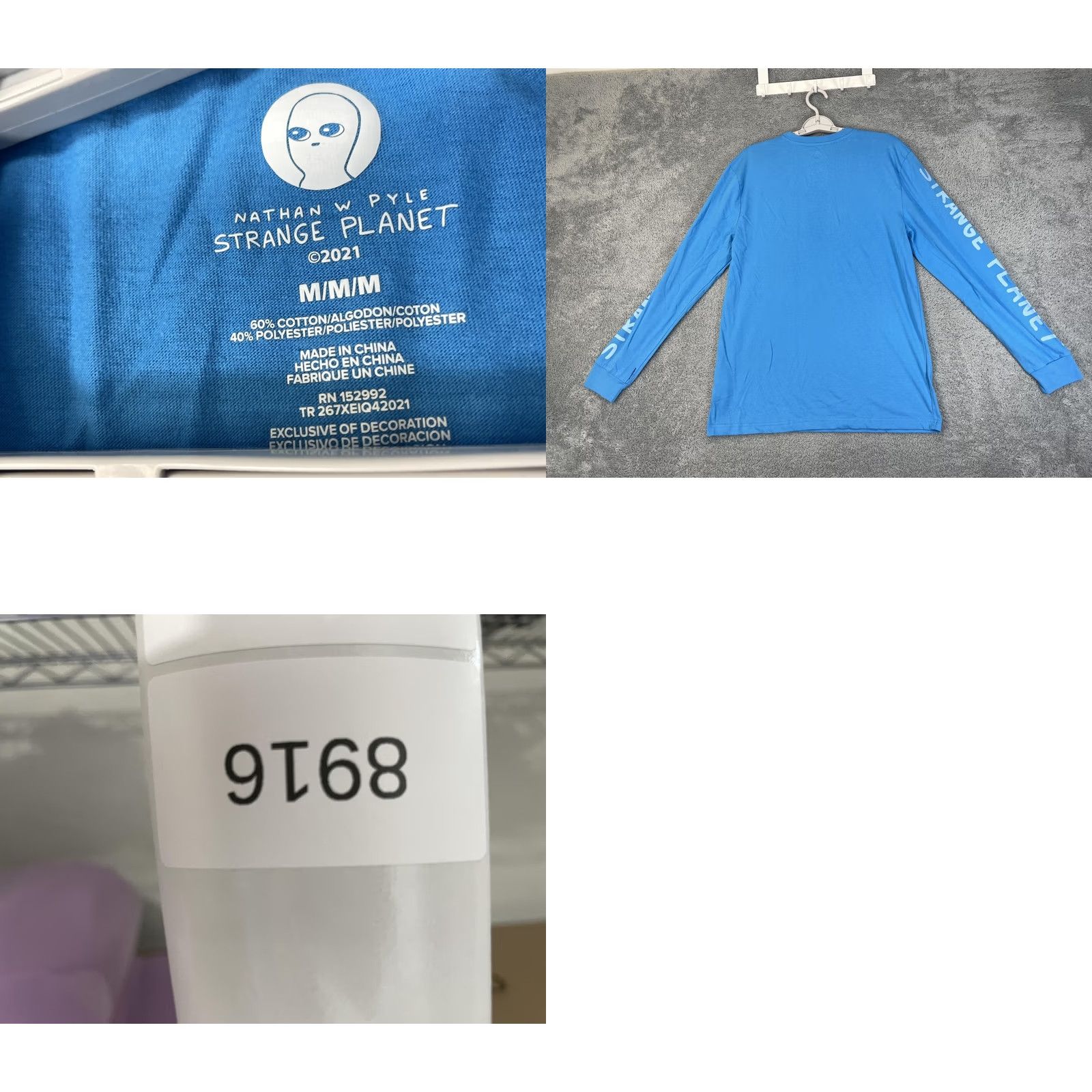 Vintage Strange Planet Shirt Mens Medium Blue Long Sleeve Graphic Print Alien Nathan W Pyle Size US M / EU 48-50 / 2 - 8 Thumbnail