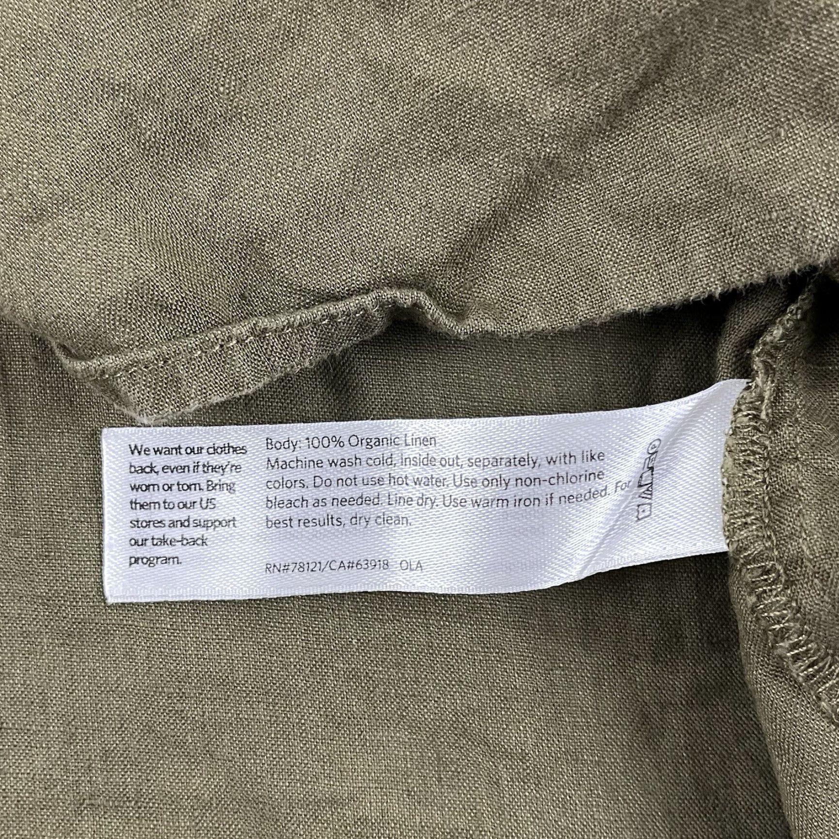 Eileen Fisher Shirt EILEEN FISHER Medium Green 100% Organic Linen Oversized Blouse Top Womens Size M / US 6-8 / IT 42-44 - 3 Thumbnail