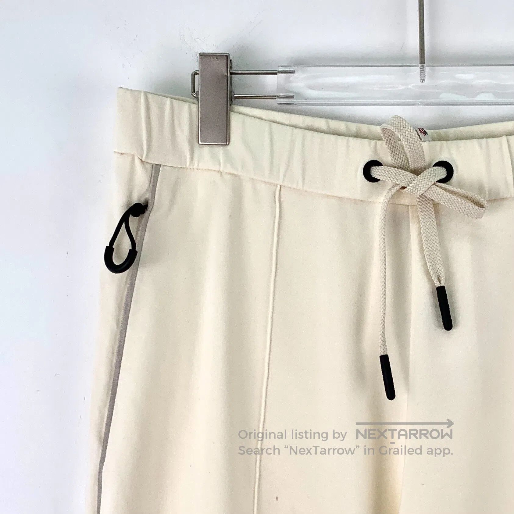 Moncler Moncler size L Beige logo embroidery cotton drawstring cas Size US 27 - 3 Thumbnail