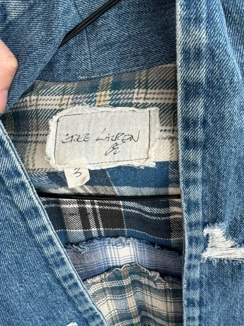 Greg Lauren greg lauren size 2 Flannel checkered denim patchwork robe, Size US M / EU 48-50 / 2 - 3 Thumbnail