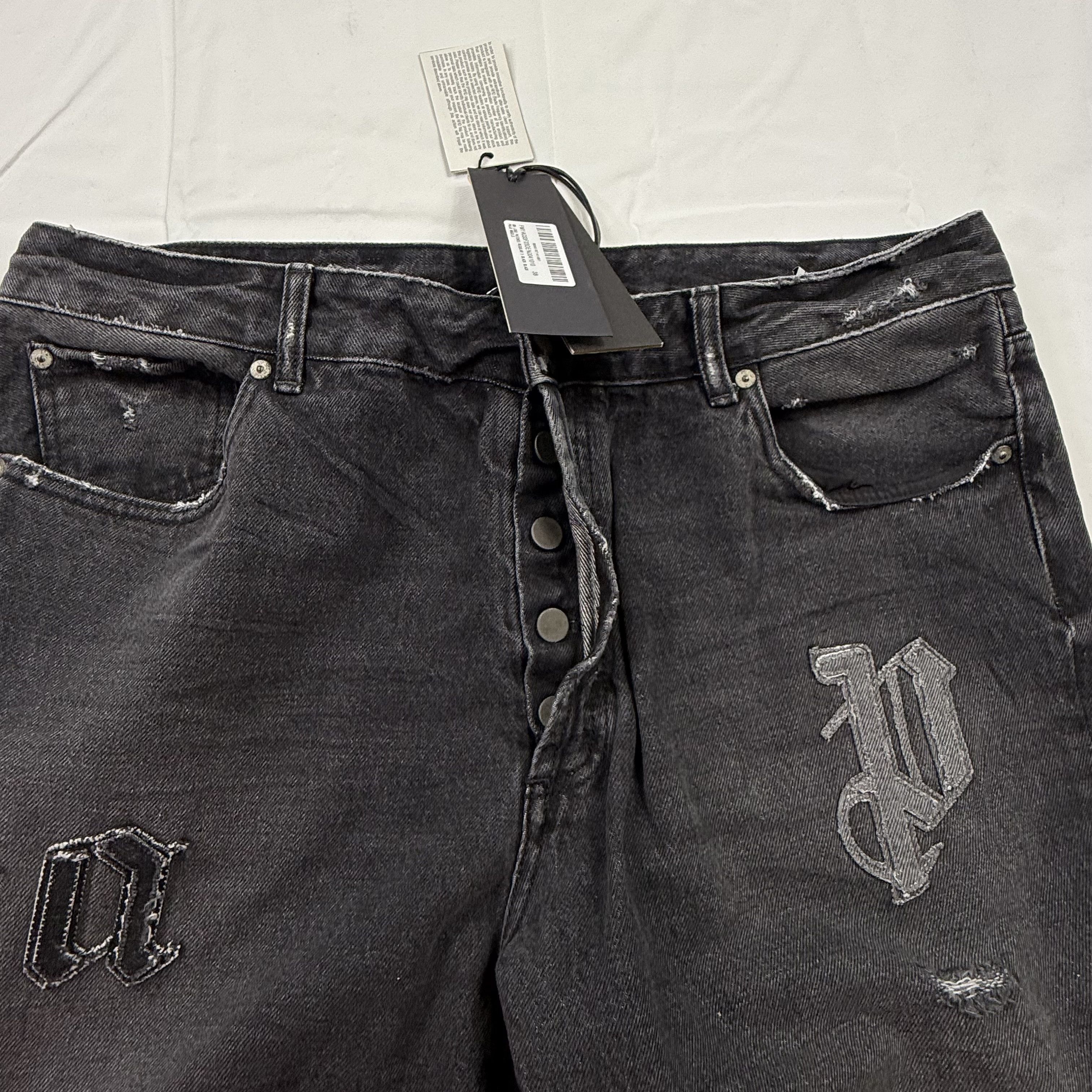 Palm Angels Palm Angels Mens Logo Patches Regular Fit Jeans Black Sz 38 Size US 38 / EU 54 - 9 Thumbnail