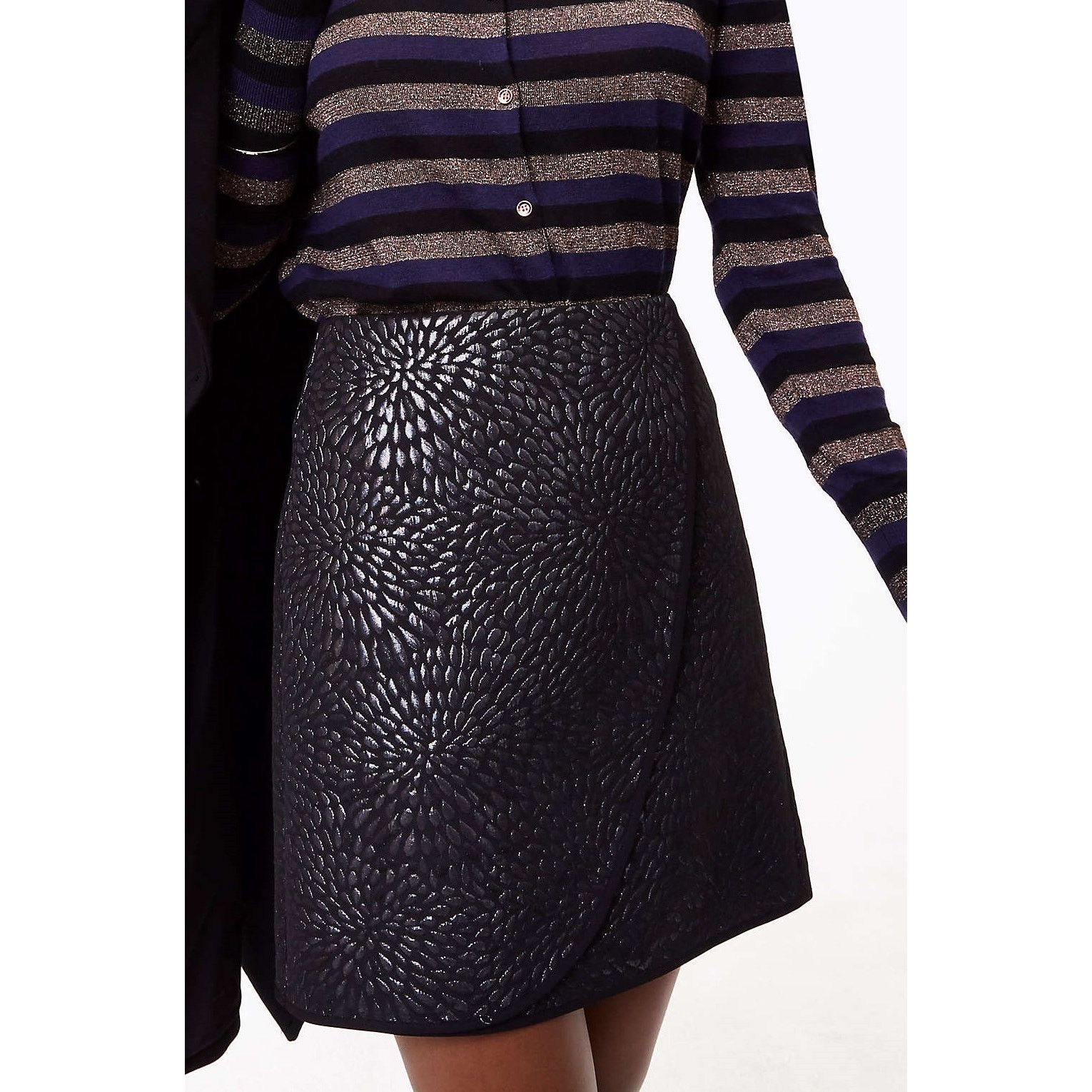 Loft LOFT Shimmer Splash Wrap Mini Skirt Black Womens 6 Size 28" / US 6 / IT 42 - 8 Thumbnail
