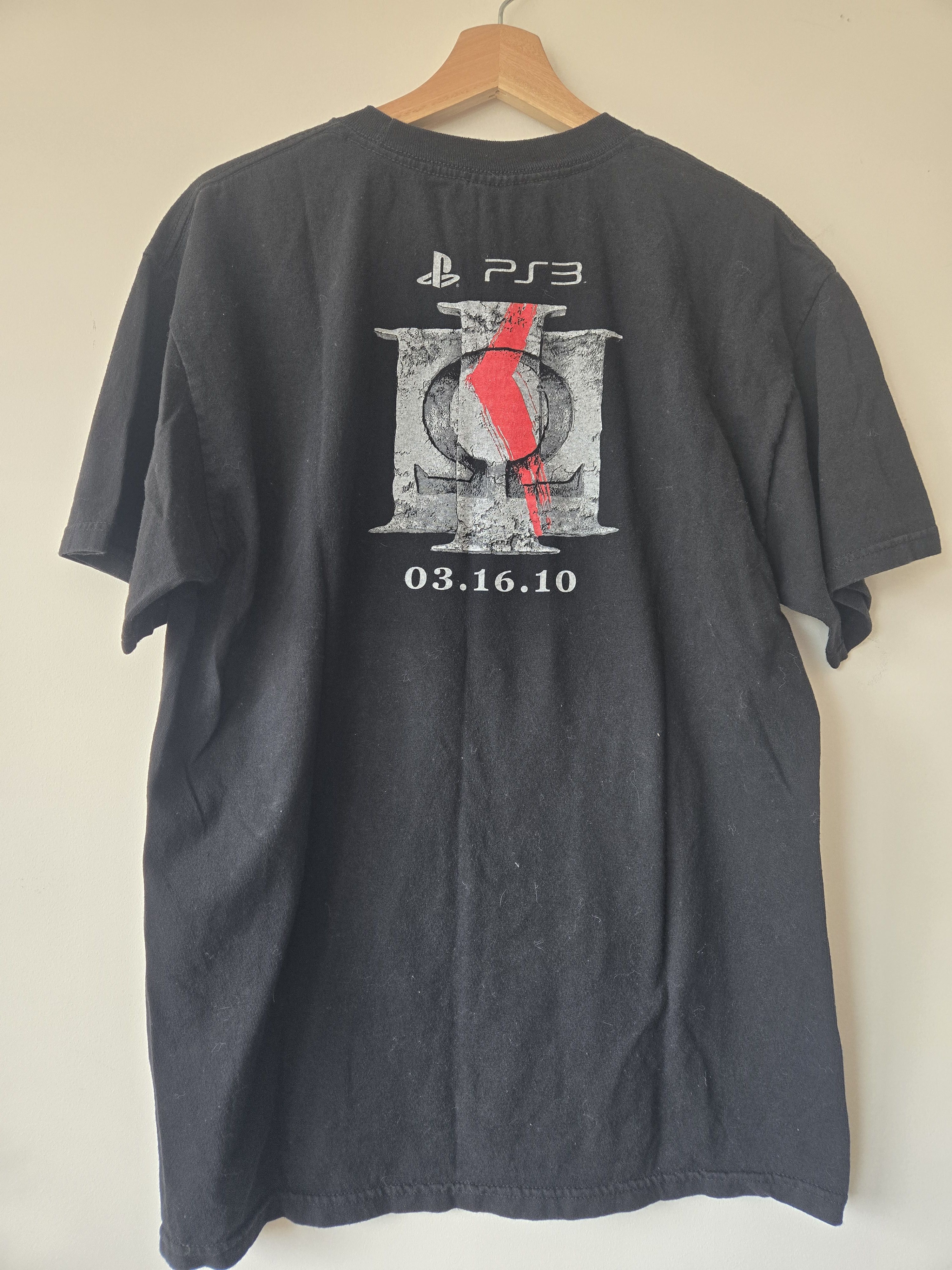 Vintage Y2K God Of War 3 Kratos Face Graphic tshirt size L