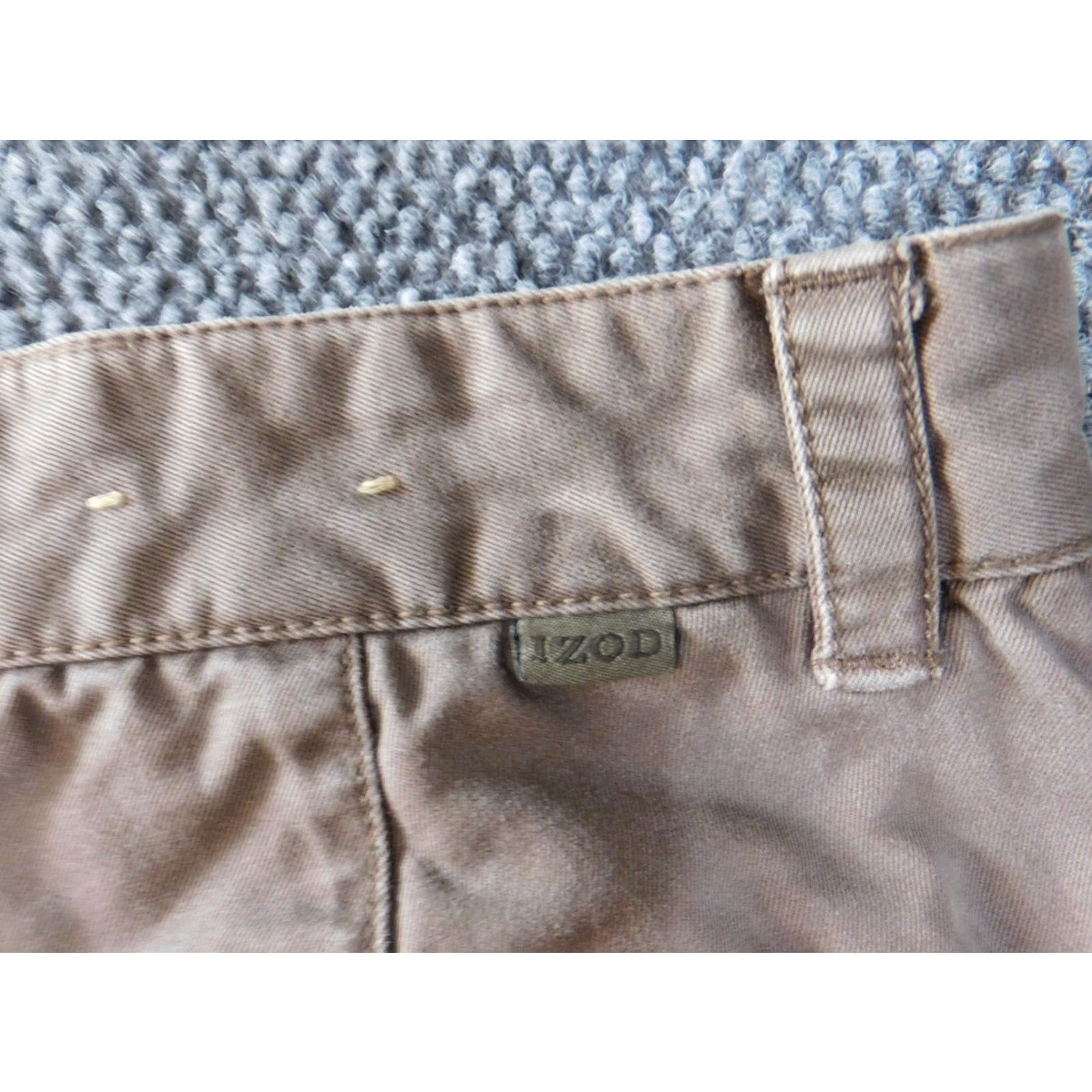 Izod Izod Mens Pants 32x28 Straight Brown Regular American Chino Classic Casual Pockets Mens Regular 32 Brown Cotton Flat Front Knit Button Vintage No Size US 32 / EU 48 - 5 Thumbnail