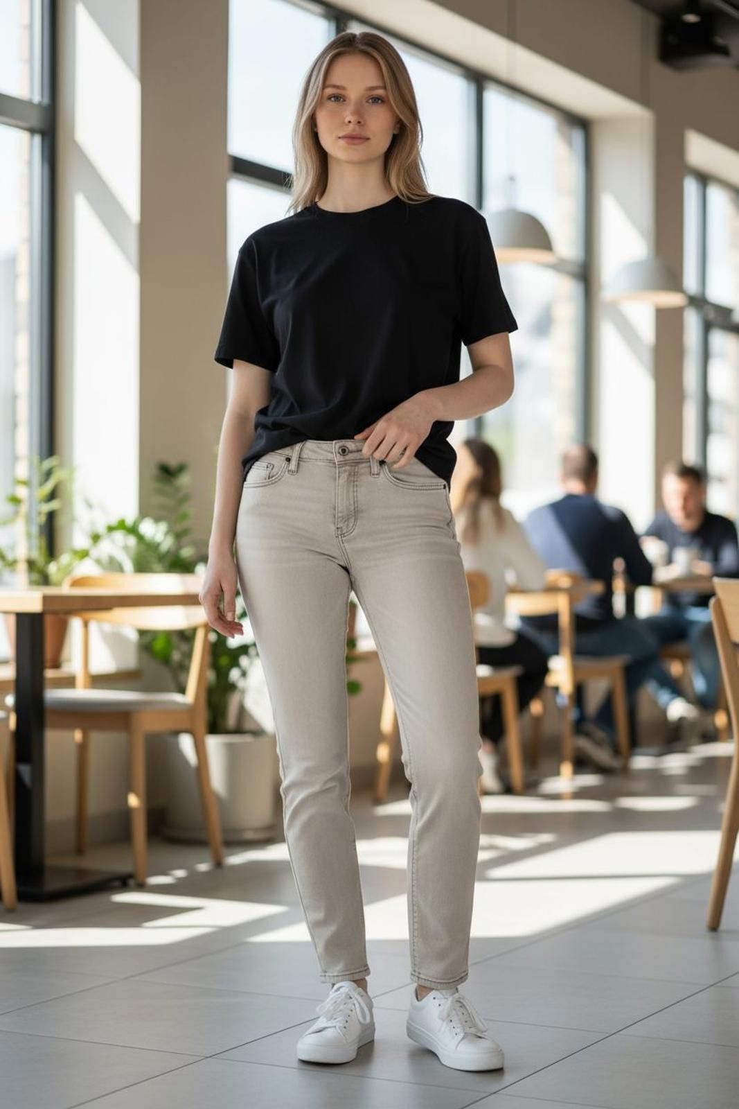 Rock & Republic Rock & Republic Women's Slim Fit Light Beige Jeans Size 32" / US 10 / IT 46 - 1 Thumbnail