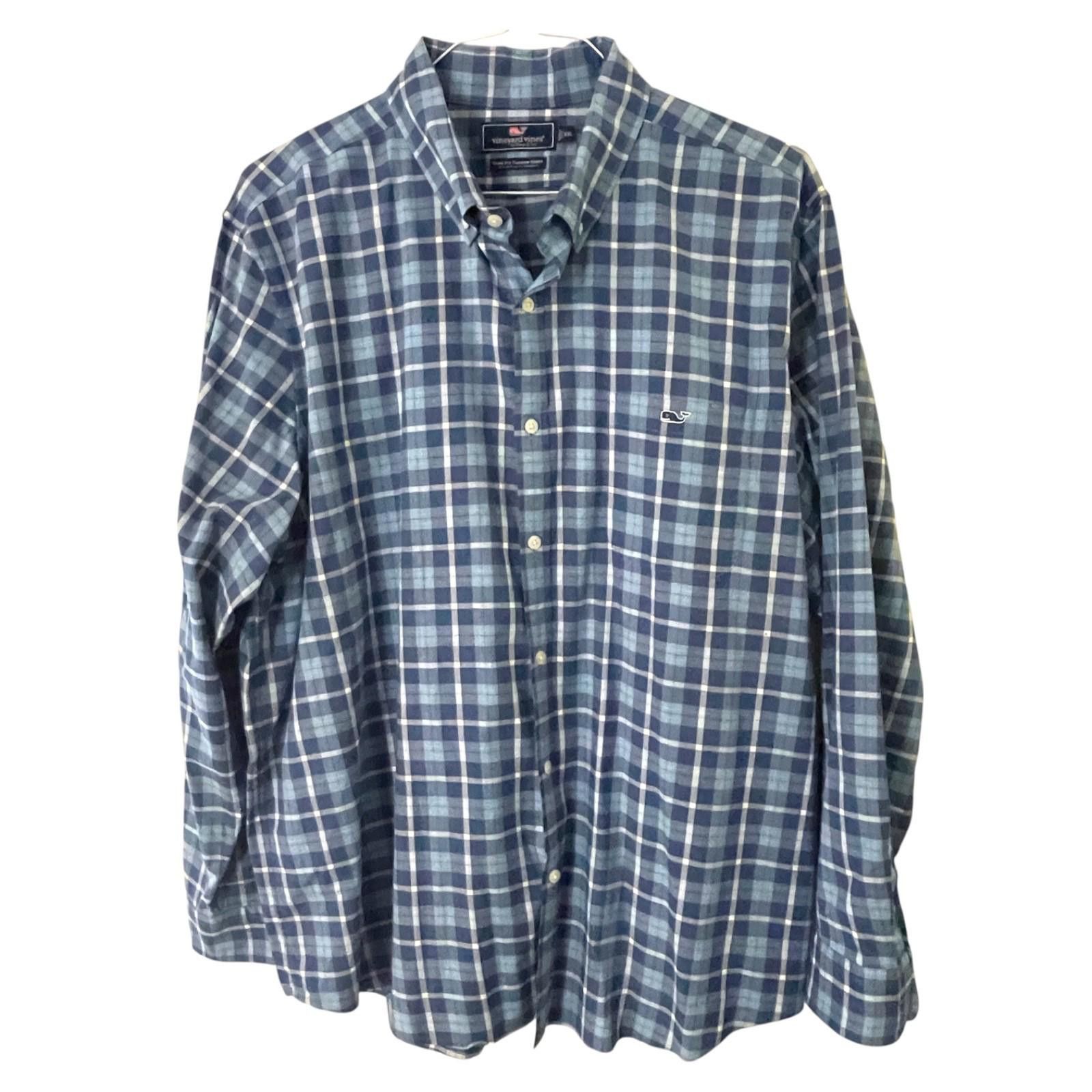 Vineyard Vines Vineyard Vines Mens Slim Fit Tucker Shirt XXL Blue Plaid LS Size US XXL / EU 58 / 5 - 1 Thumbnail