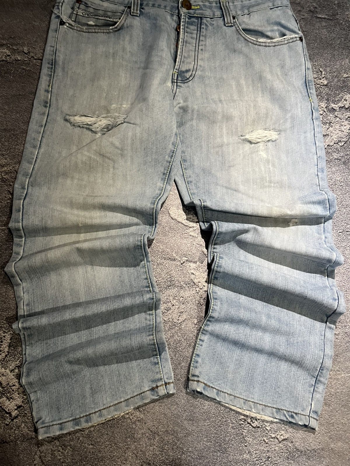 Japanese Brand Distressed Shredded Vintage Y2K Jeans — Cult Japanese Denim Size US 38 / EU 54 - 3 Thumbnail