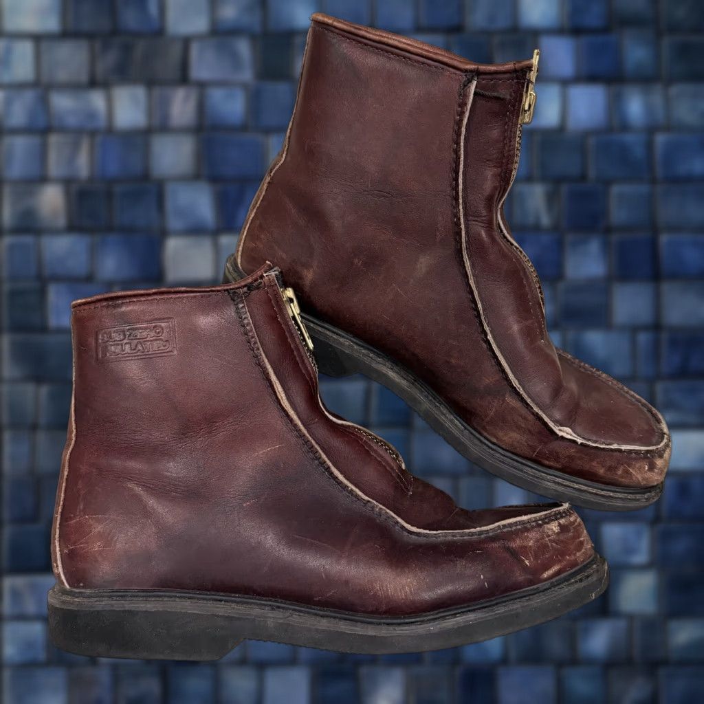 Doublet VINTAGE Double H Insulated Stadium Boots Style 5334 Mens Size 11.5 D Brown Western Workwear Leather Zipper Boots Mens Boots Size US 12 / EU 45 - 1 Thumbnail