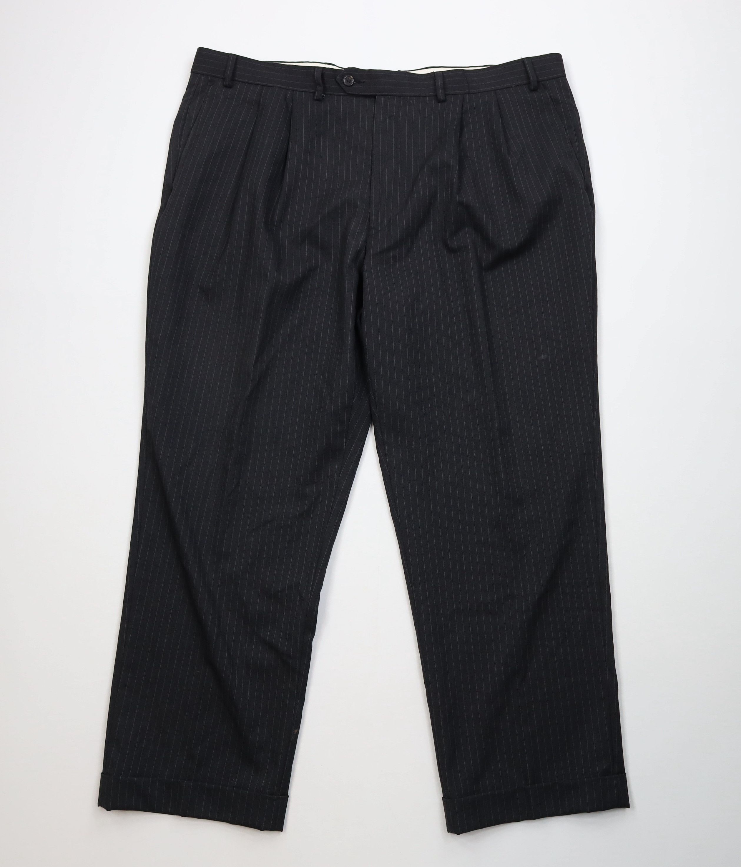 Vintage Vintage 90s Streetwear Wool Striped Wide Leg Chino Pants Size US 40 / EU 56 - 1 Thumbnail