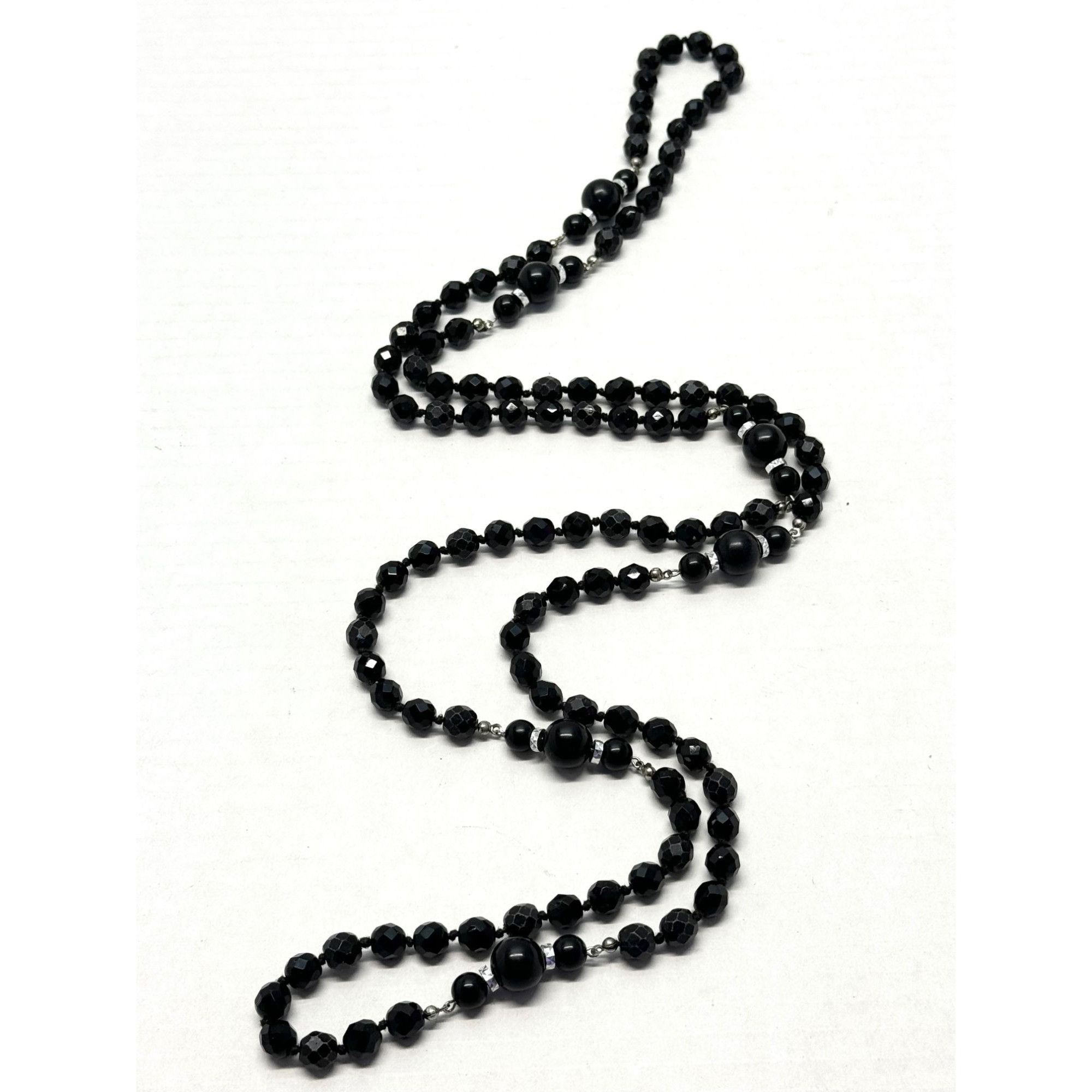 Vintage Vintage black beaded glass long necklace Size ONE SIZE - 1 Thumbnail
