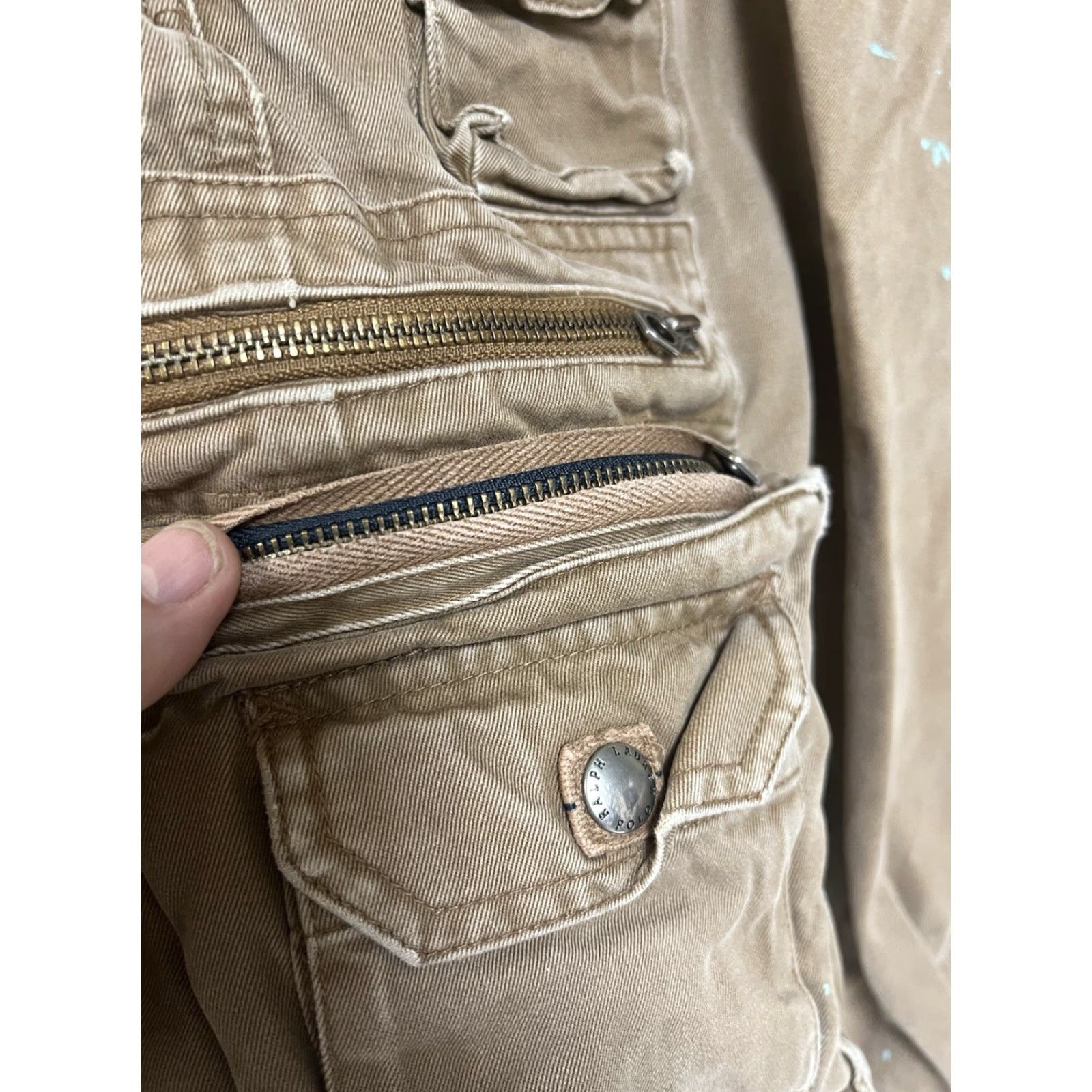 Polo Ralph Lauren VINTAGE Polo Ralph Lauren Cargo Shorts Mens 41” Brown Cotton Canvas Distressed Cargo Pocket Military Casual Size US L / EU 52-54 / 3 - 3 Thumbnail