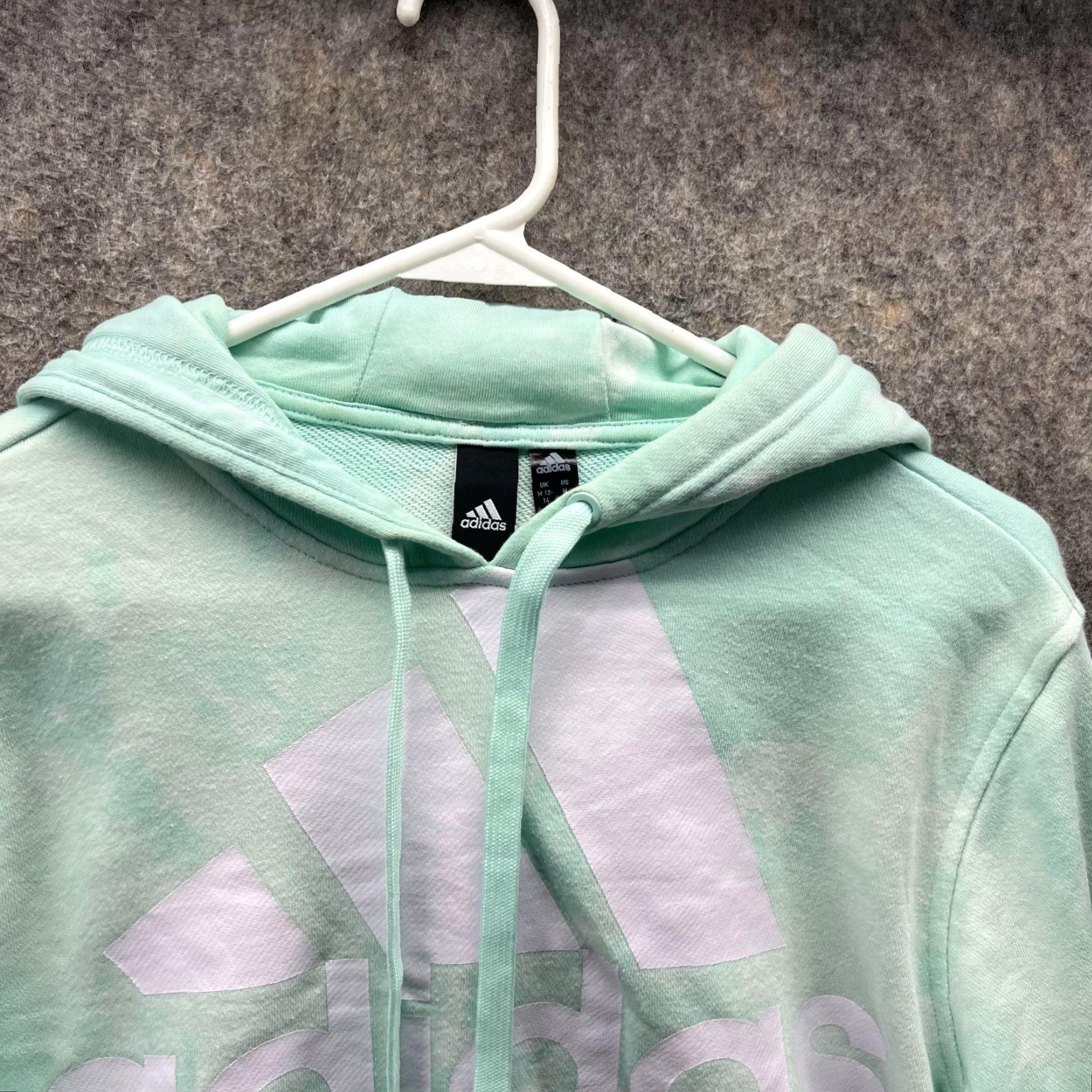Adidas VINTAGE adidas Sweater Women Medium Teal Blue White Cropped Hoodie Pullover Cotton Logo Navy? Size M / US 6-8 / IT 42-44 - 4 Thumbnail