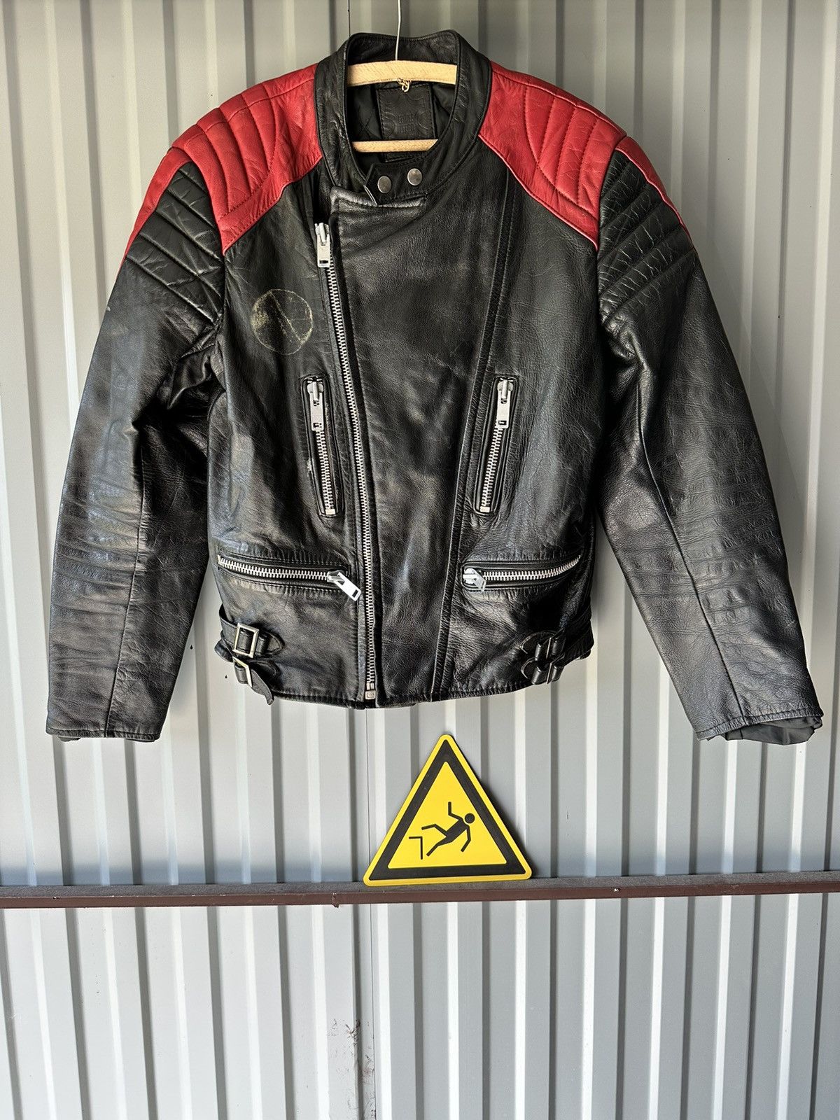 image of Leather Jacket x Racing Vintage Genuine Leather High Quality Racing Jacket Hype, Men's (Size Medium