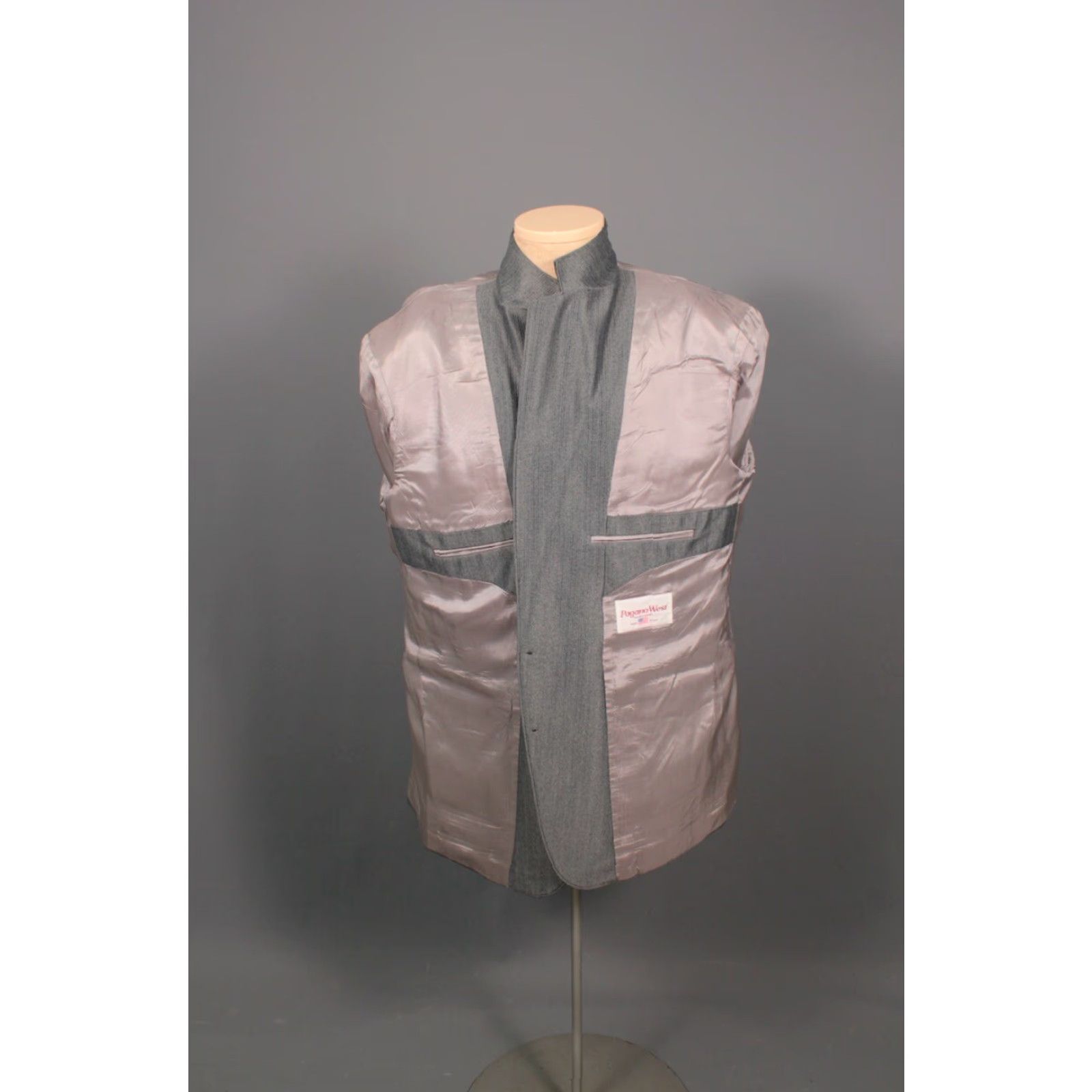 Vintage VINTAGE Pagano Western Leisure Suit Jacket Main Selling Point Shirt Mens 70s 46 XL Gray Polyester 36x28 49-inch Chest 70s Vintage Theme Mens Size 36R - 4 Thumbnail
