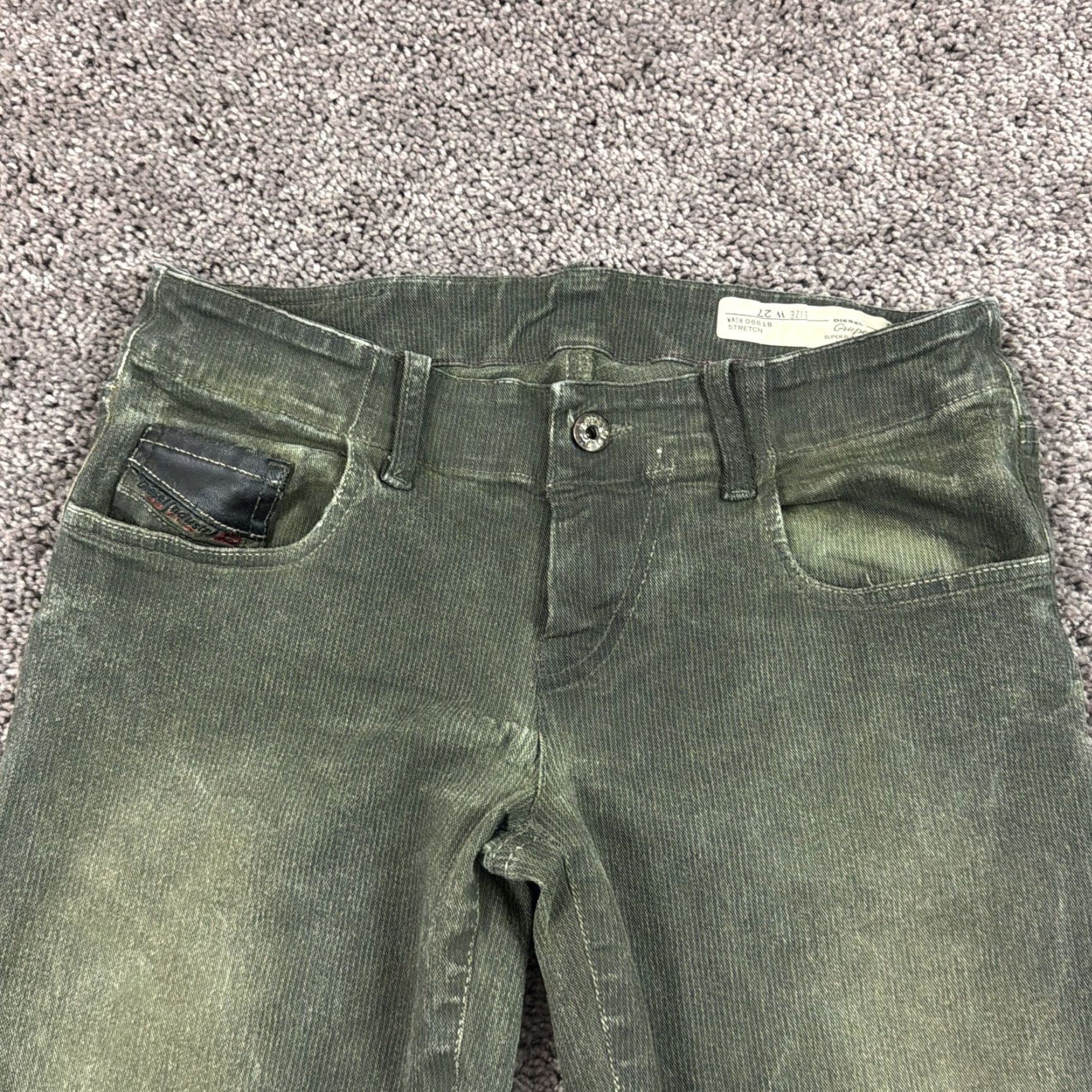 Diesel Diesel Jeans Womens Green Corduroy Skinny Slim Fit Grupee Stretch Italy 27x35 Size 27" / US 4 / IT 40 - 2 Thumbnail