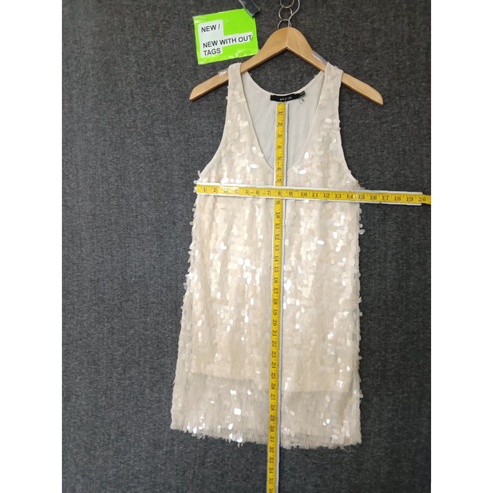 CO Ark & Co Women's Mini Sequin Lined Sleeveless Dress Beige Size S Size S / US 4 / IT 40 - 5 Thumbnail