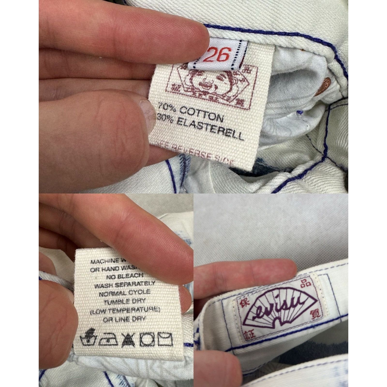 Evisu Evisu Women's White Cotton Ankle Zip Cropped Skinny Jeans 26 Size 26" / US 2 / IT 38 - 2 Thumbnail