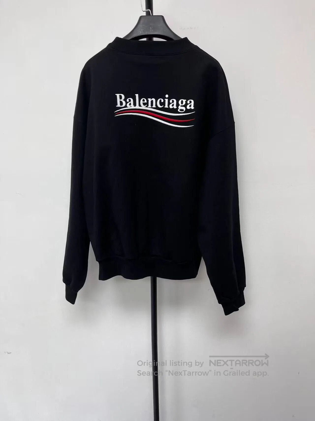 Balenciaga balenciaga embroidered logo black sweatshirt. Size US L / EU 52-54 / 3 - 2 Thumbnail