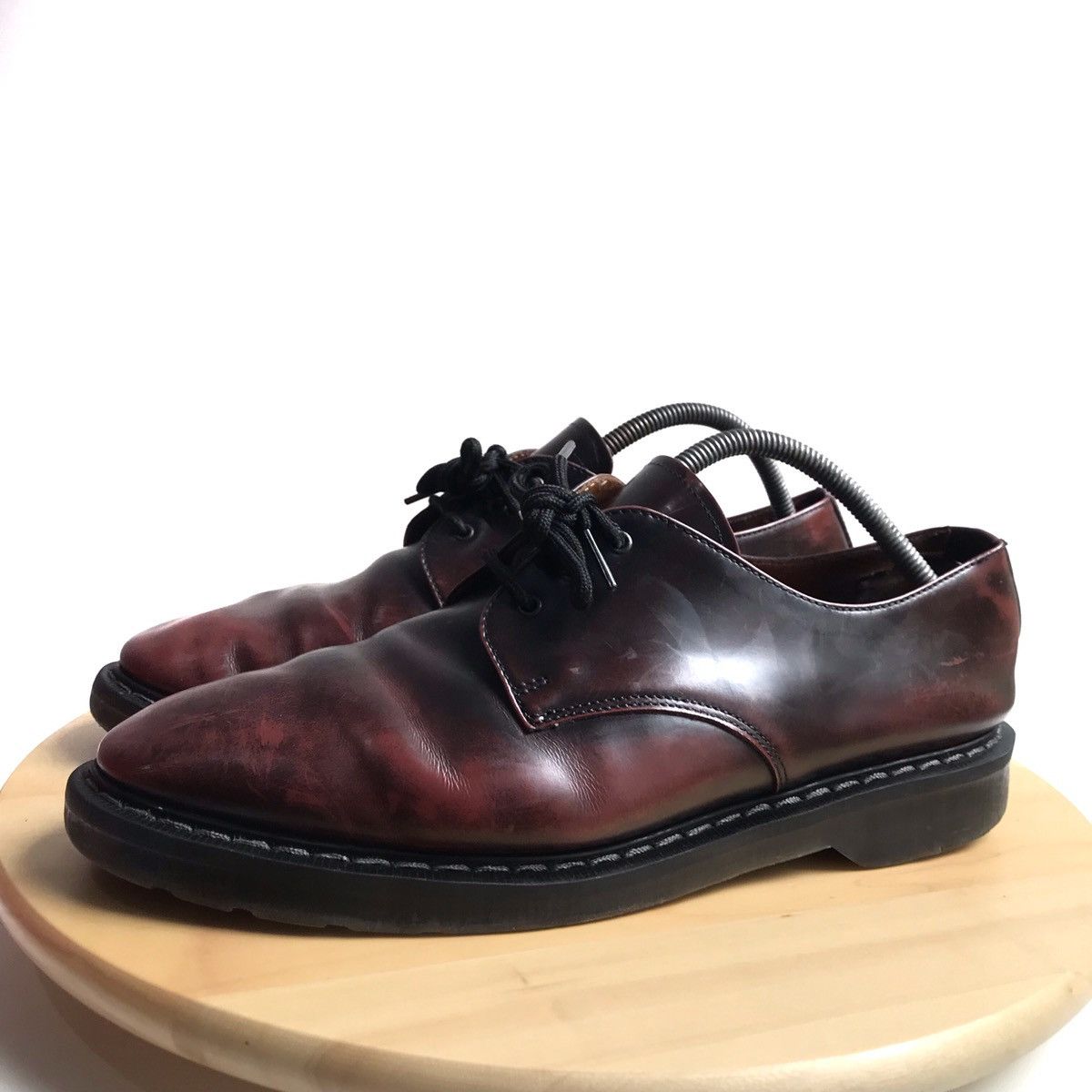 Other UK × Solovair Vintage 80s Nps Solovair 3 Eye 1461 Ox burgundy White Stitch Size US 10 / EU 43 - 8 Thumbnail