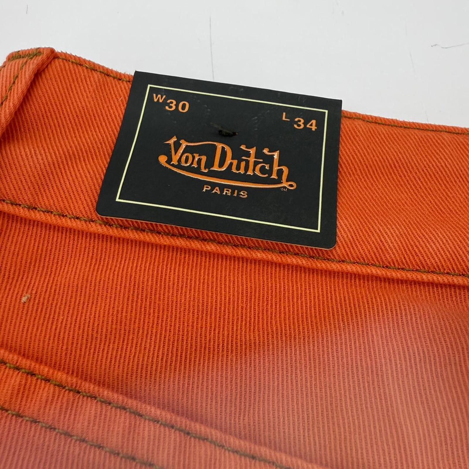 Von Dutch Von Dutch Orange Flare Jeans Size 30x34 Logo Print Size US 30 / EU 46 - 4 Thumbnail