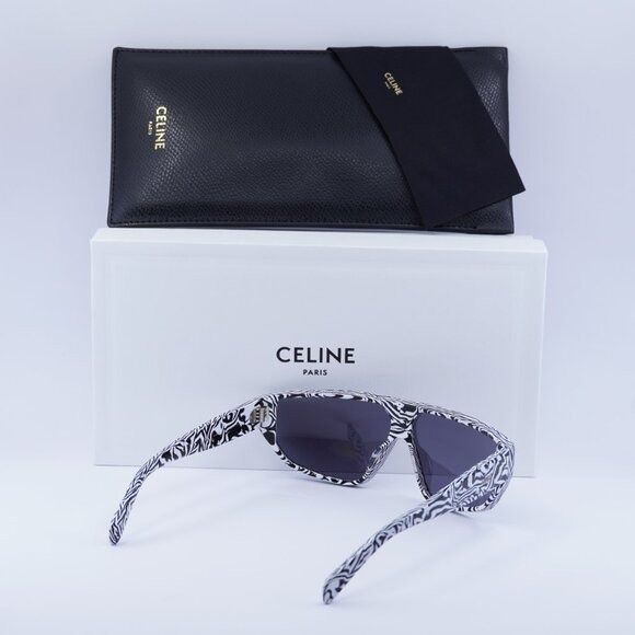 Celine Celine CL40195I 04A Sunglasses Zebra Shield Frame Size ONE SIZE - 11 Thumbnail