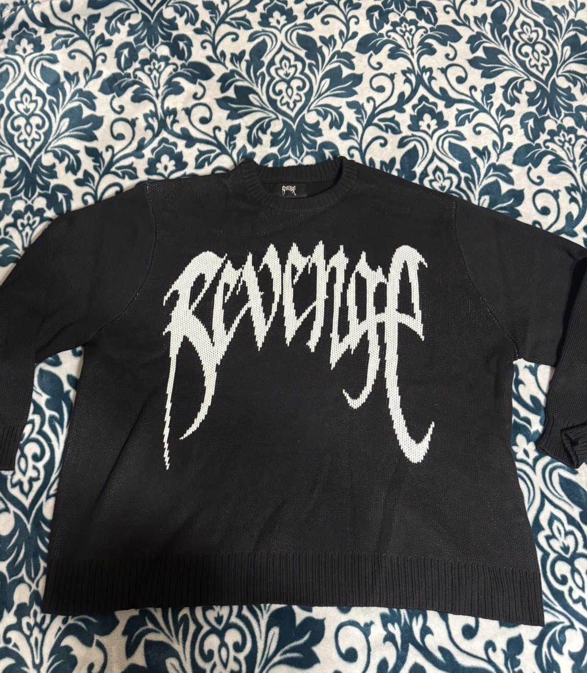 Revenge Arch Logo Knit Black/White Size US XL / EU 56 / 4 - 1 Thumbnail