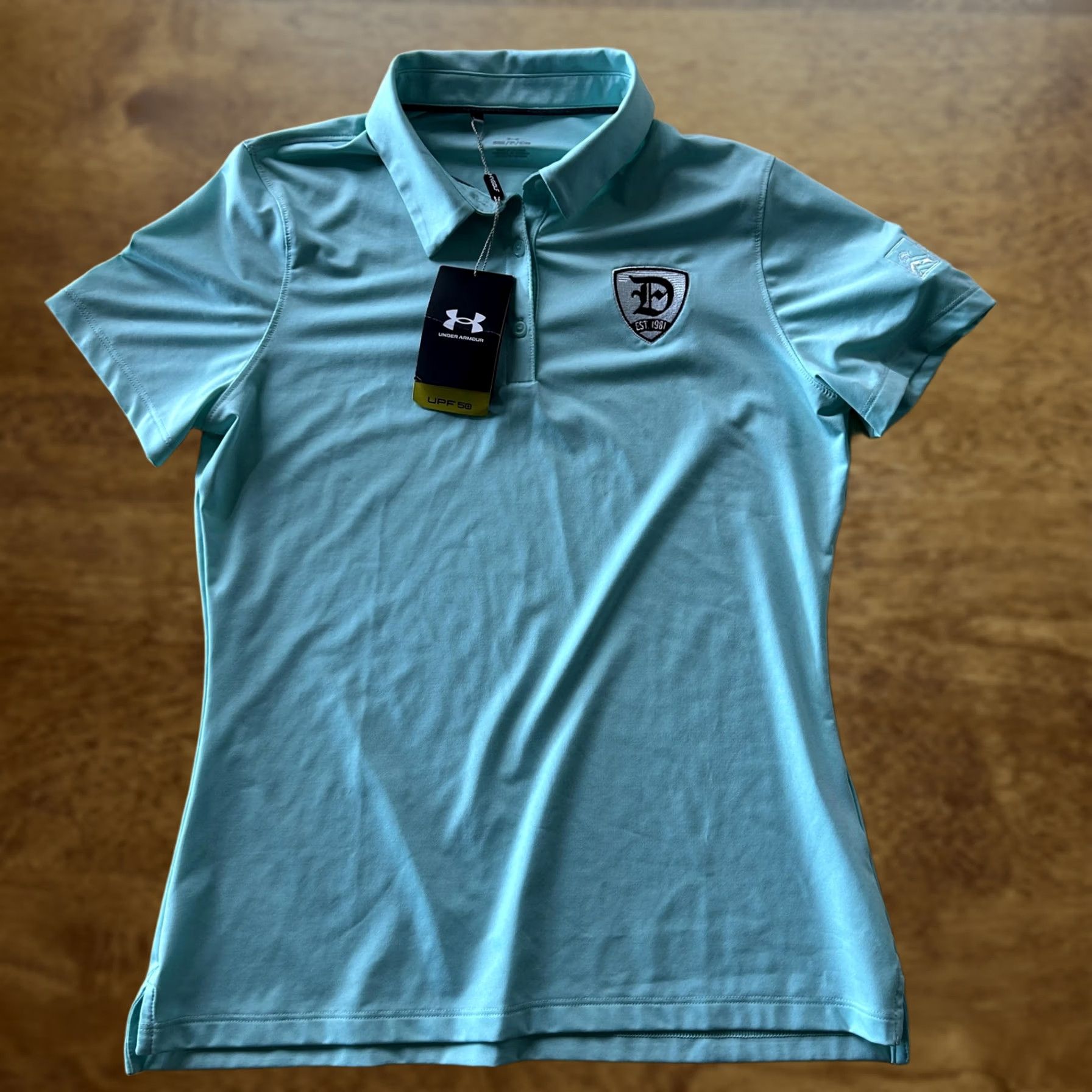 Under Armour VINTAGE Under Armour Golf Polo Shirt Womens Small Blue UPF 50 Stretch Erie Insurance Size S / US 4 / IT 40 - 1 Thumbnail