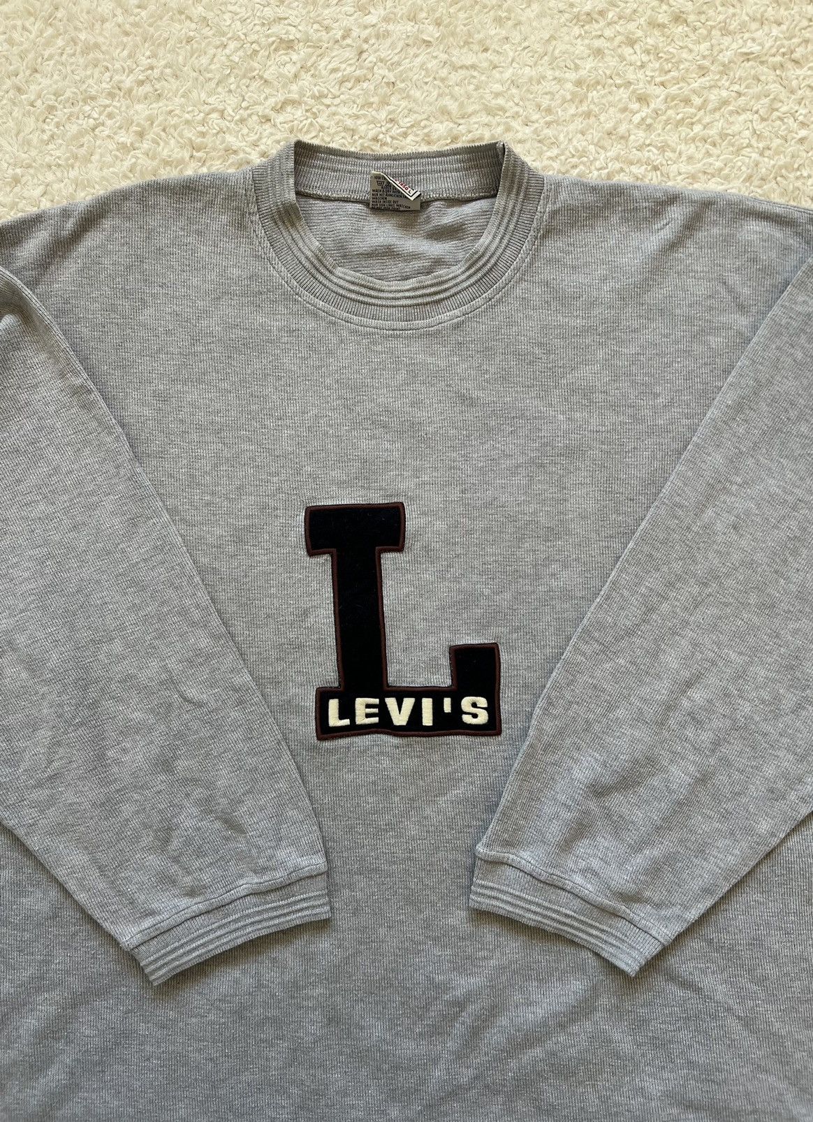 Levi's × Vintage Sweatshirt Levi’s big logo vintage 80’s 90’s boxy fit 72x69 Size US L / EU 52-54 / 3 - 2 Thumbnail