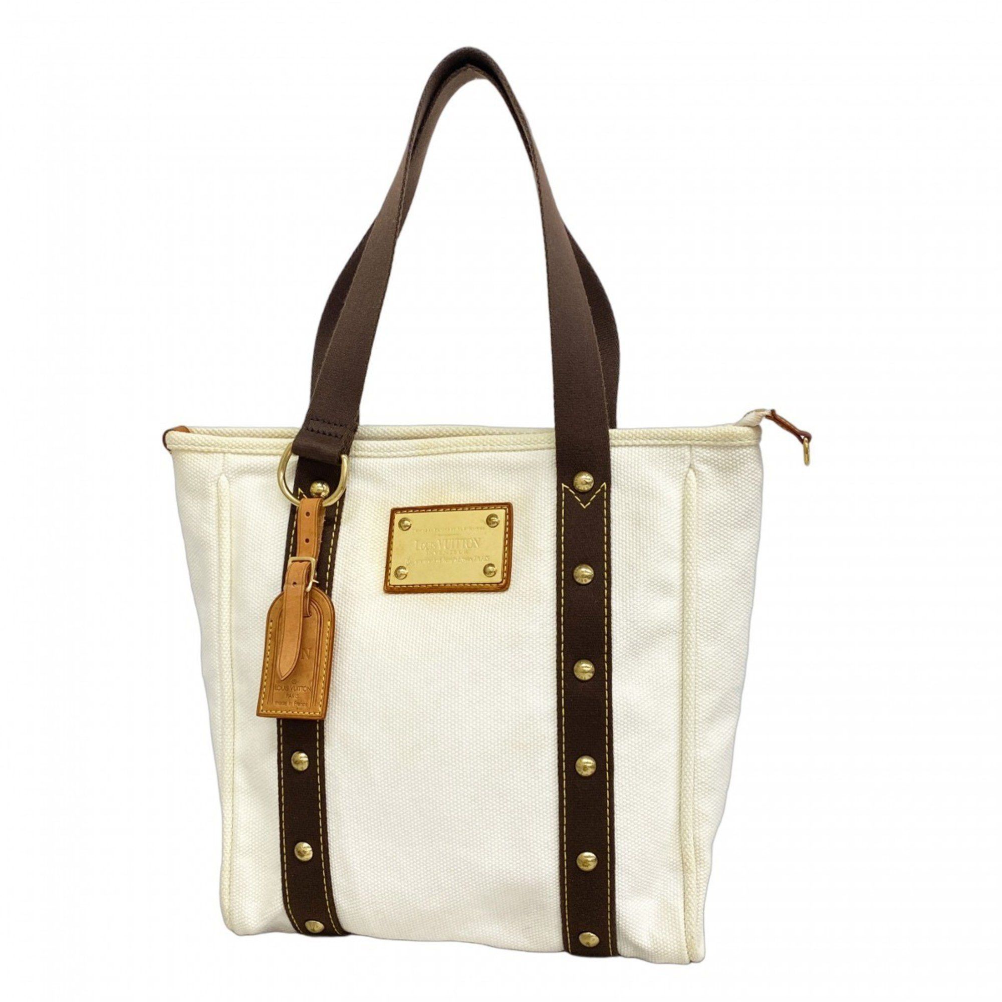 Louis Vuitton Tote Bag Antigua Cabas Mm M40036 Ecru Women's