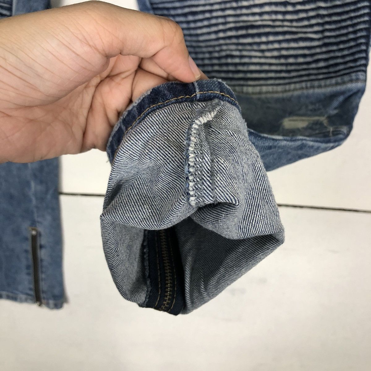 Japanese Brand 🔥Skinny Cutting Distressed Denim Jeans Zara Size US 36 / EU 52 - 11 Thumbnail