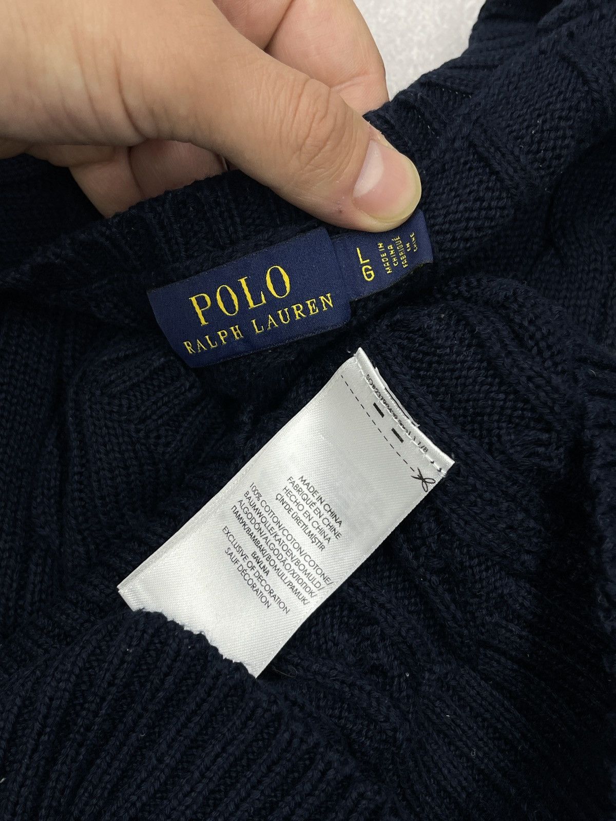 Polo Ralph Lauren Mens Polo Ralph Lauren Knitted Pullover Navy Y2K Rugby Size US L / EU 52-54 / 3 - 6 Thumbnail
