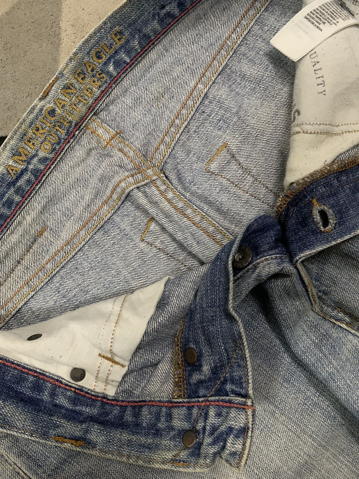 American Eagle Outfitters Vintage American Eagle Outfitters Selvedge Distressed Jeans Size US 32 / EU 48 - 20 Thumbnail