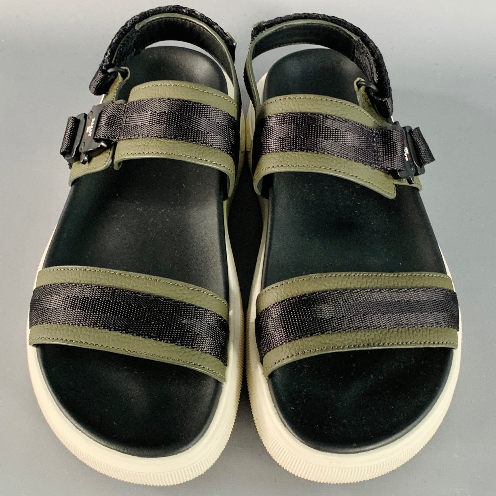Bally BALLY Jere Black Charcoal Nylon Rubber Sole Buckle Sandals Size US 7 / EU 40 - 4 Thumbnail