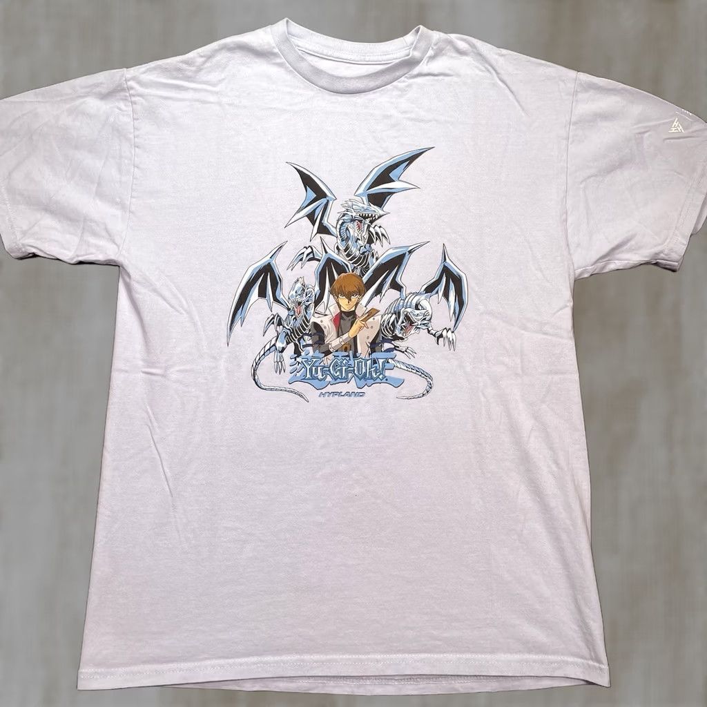 Hypland Hypland x Yu-Gi-Oh! Mens Medium Blue-Eyes Kaiba Graphic Cotton Shirt Light Blue Crew Neck Short Sleeve T-Shirt Size US M / EU 48-50 / 2 - 1 Thumbnail