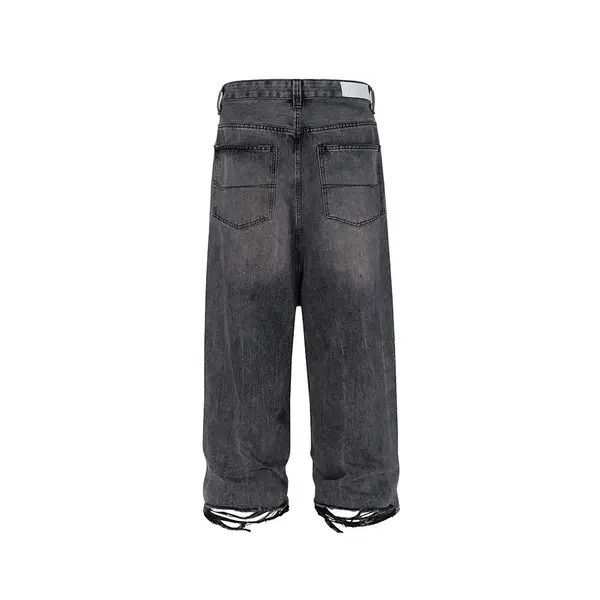 VIBE Black Washed Damage Baggy jeans y2k 90’s retro style Size US 32 / EU 48 - 4 Thumbnail