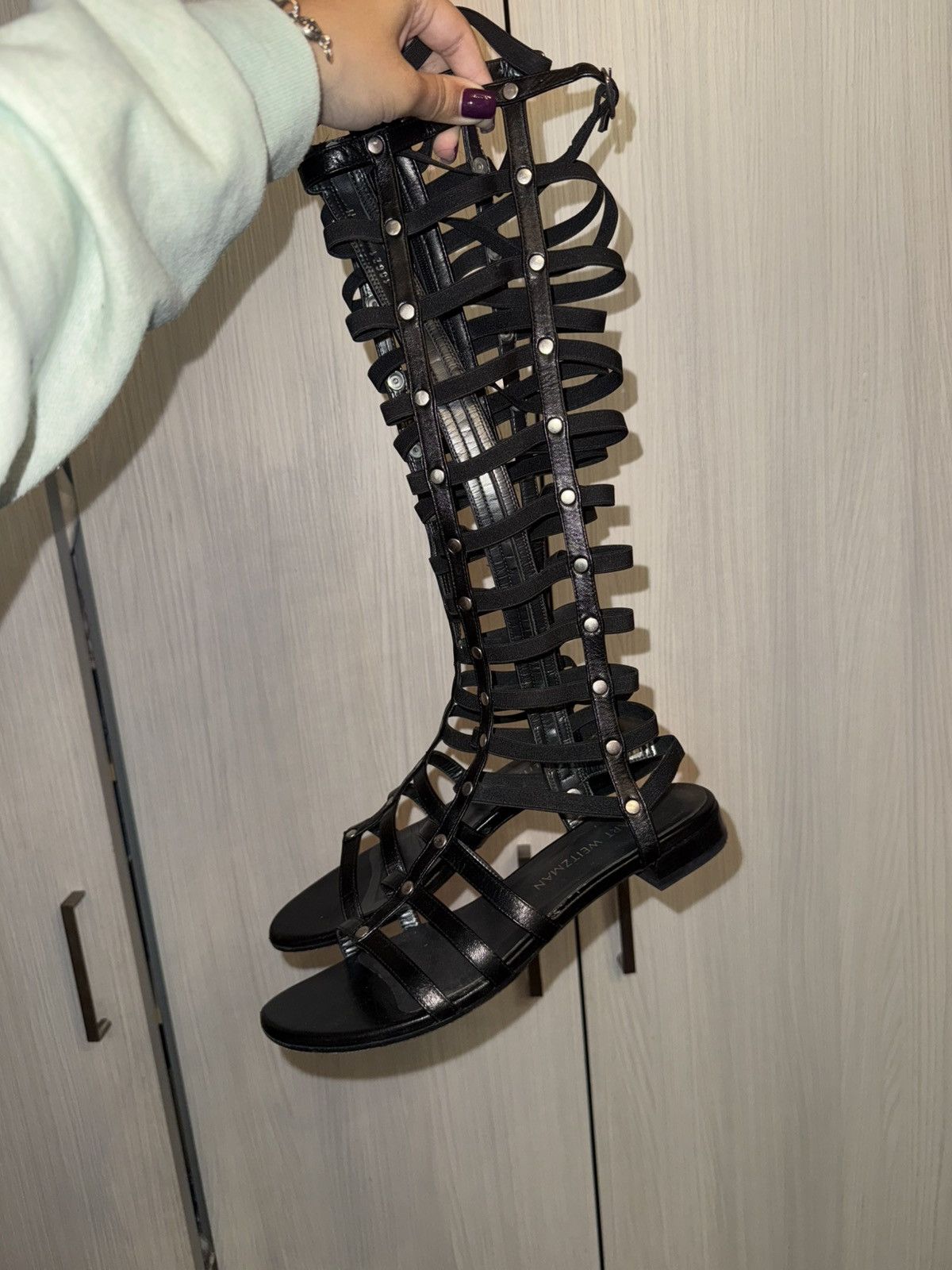 Stuart Weitzman Stuart Weitzman Black leather gladiator sandals Size US 7 / IT 37 - 3 Thumbnail