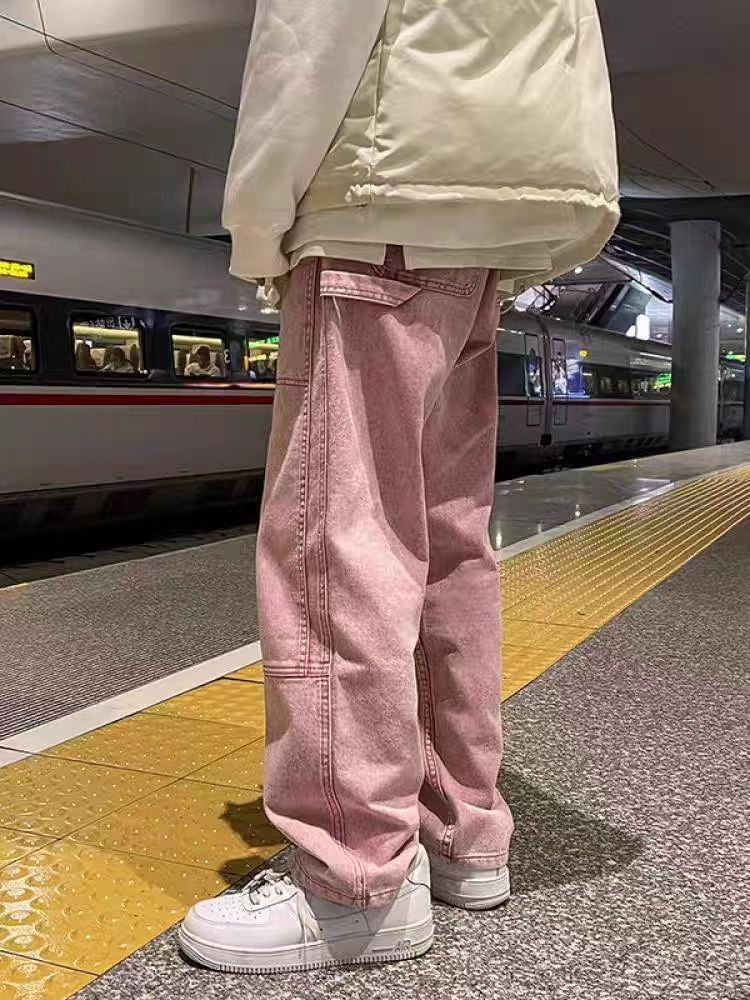 Jean × Vintage Pink street fashion pants y2k Size US 32 / EU 48 - 1 Thumbnail