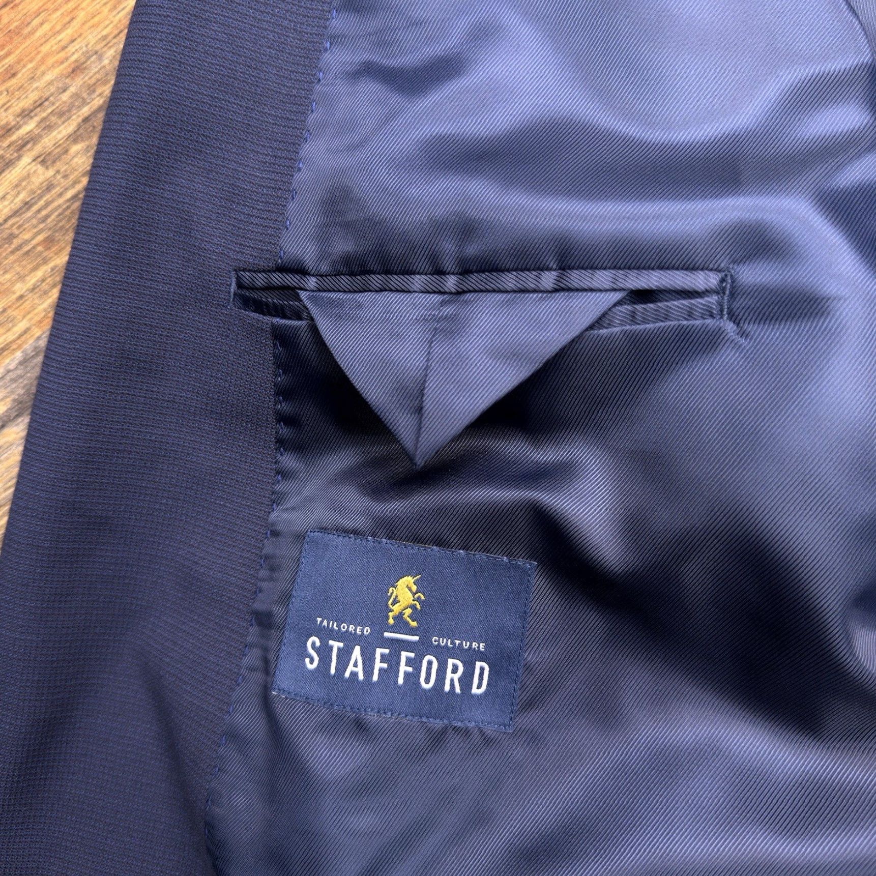 Stafford Stafford Sport Coat Blue 52R Big & Tall Single-Breasted Notch Lapel 2-Button Classic Fit Blazer Size 52R - 4 Thumbnail