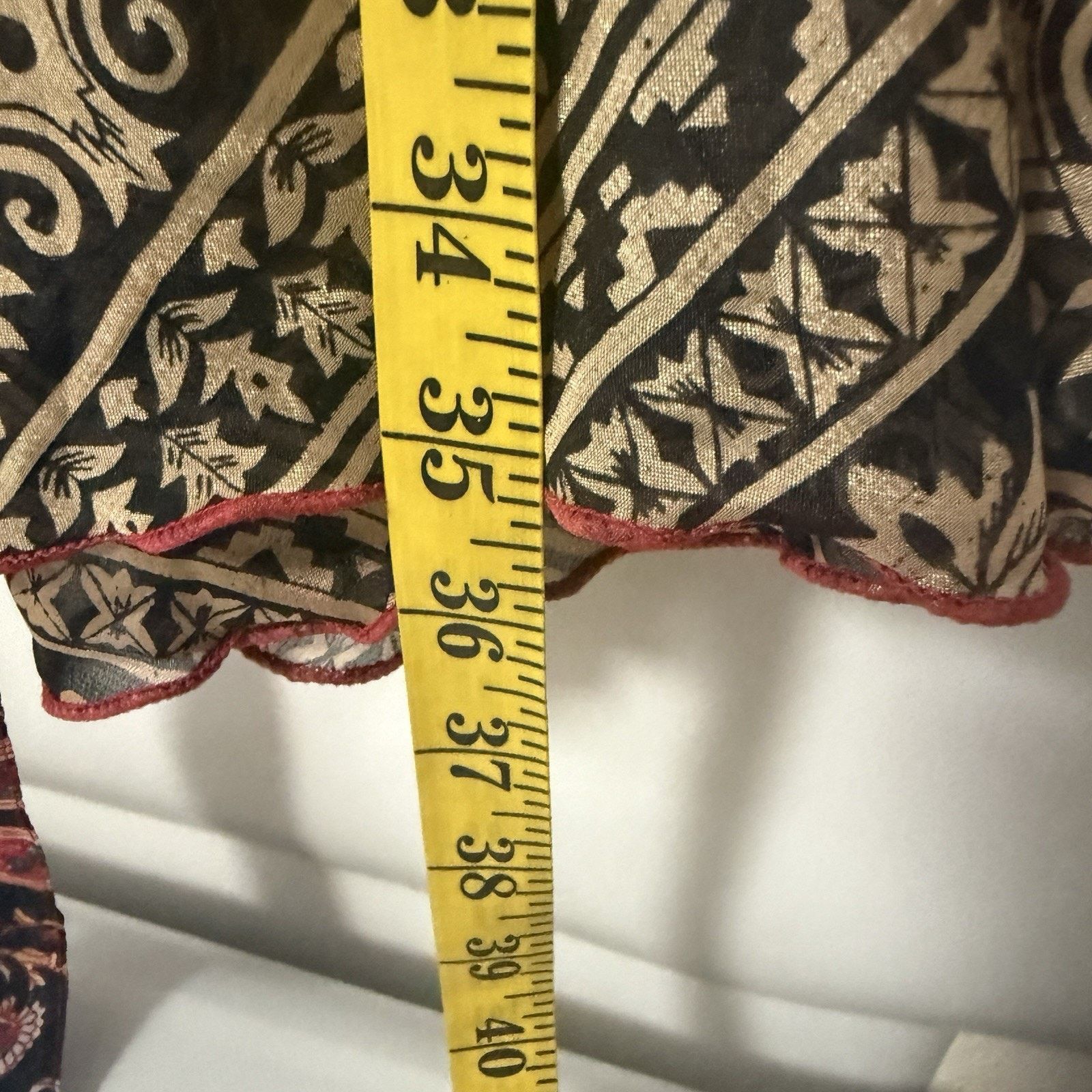 Other Wevez Wrap India Silk Blend Paisley Floral Boho Skirt Size 36" / US 14 / IT 50 - 6 Thumbnail