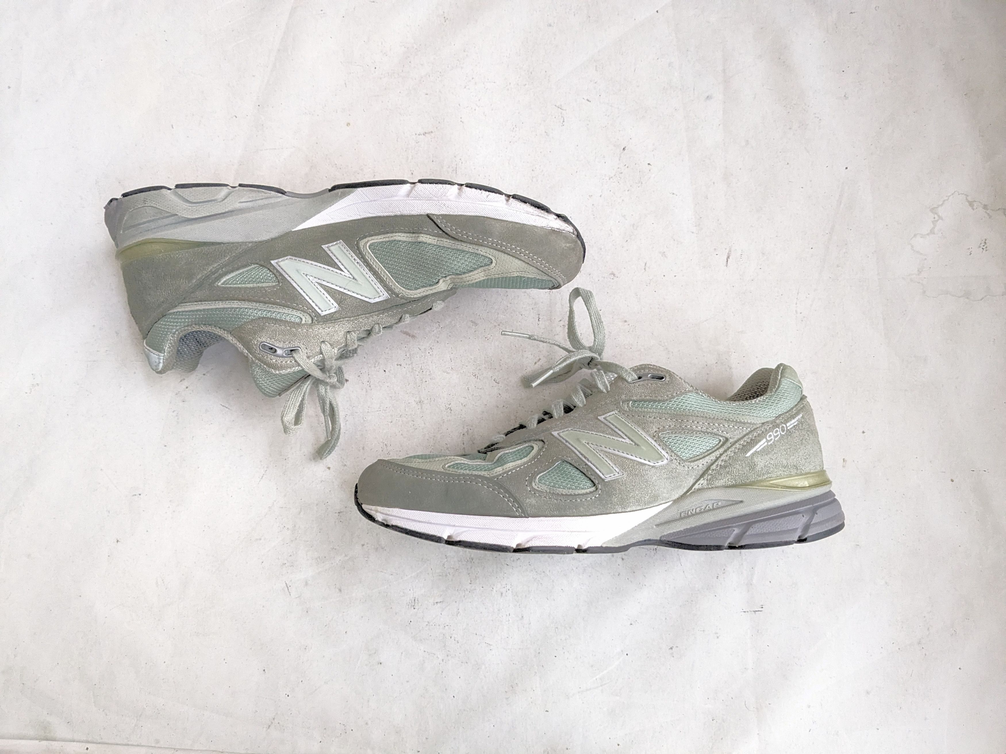 New Balance New Balance 990V4 12 D Mint Green Suede Castlerock Size US 12 / EU 45 - 1 Thumbnail