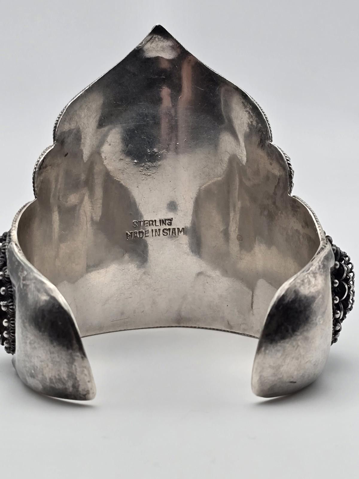 Other Vintage Sterling Silver Dancer’s Cuff Ornate Filigree 30-50s Size ONE SIZE - 4 Thumbnail