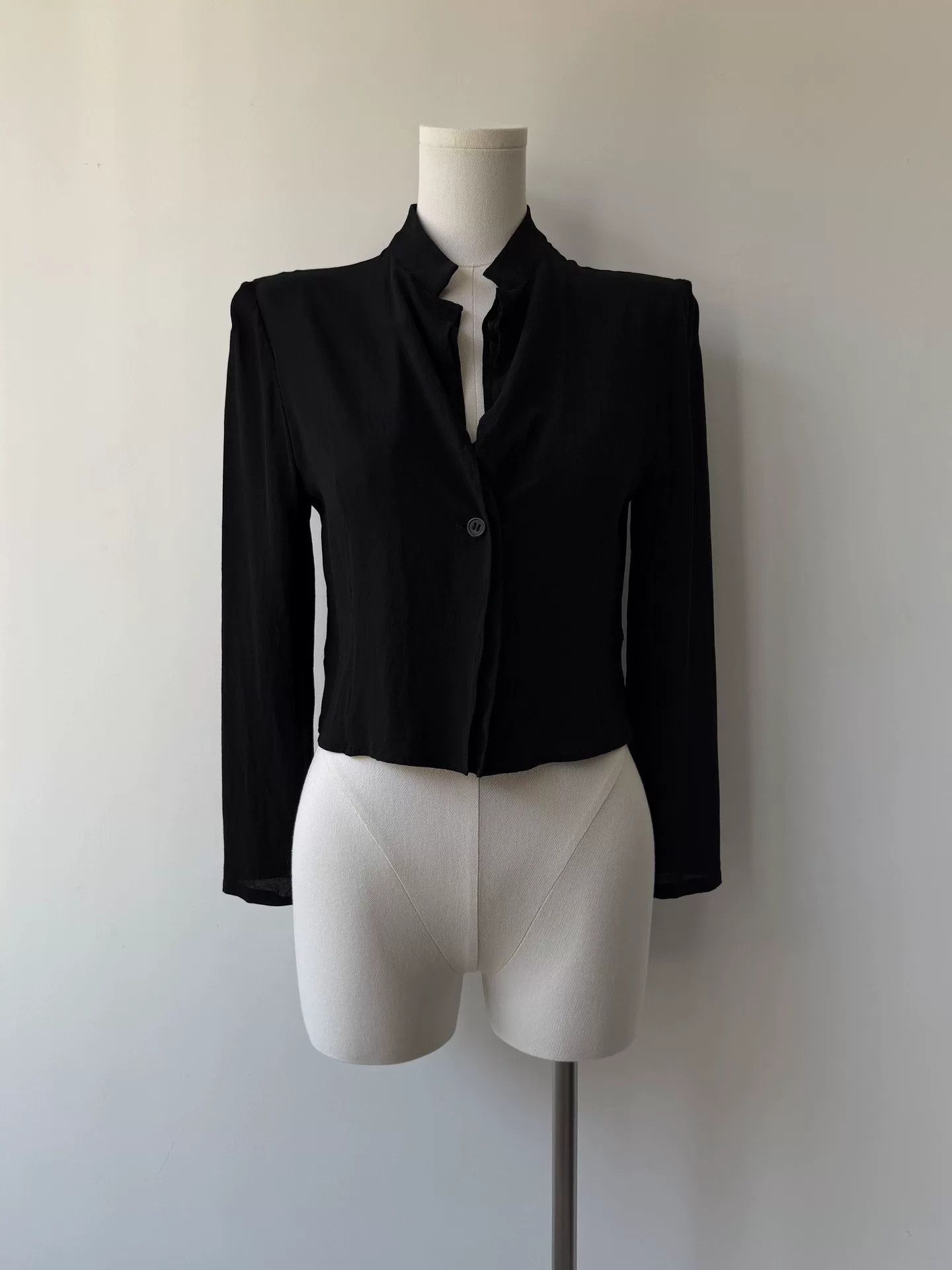 Yohji Yamamoto Yohji Yamamoto Double-Layer Collar Short Jacket Size S / US 4 / IT 40 - 1 Thumbnail
