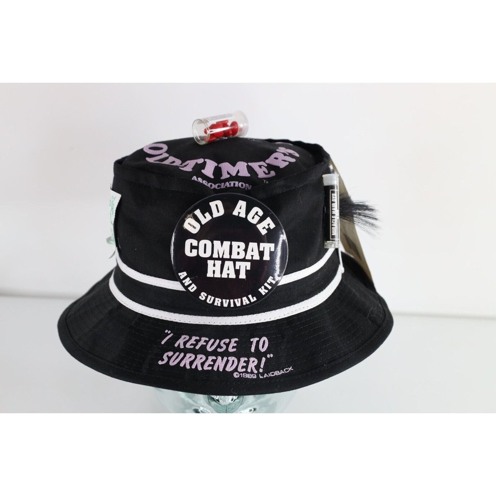 Vintage Deadstock Vintage 80s Laid Back Old Timer Old Age Combat Hat Size ONE SIZE - 1 Thumbnail