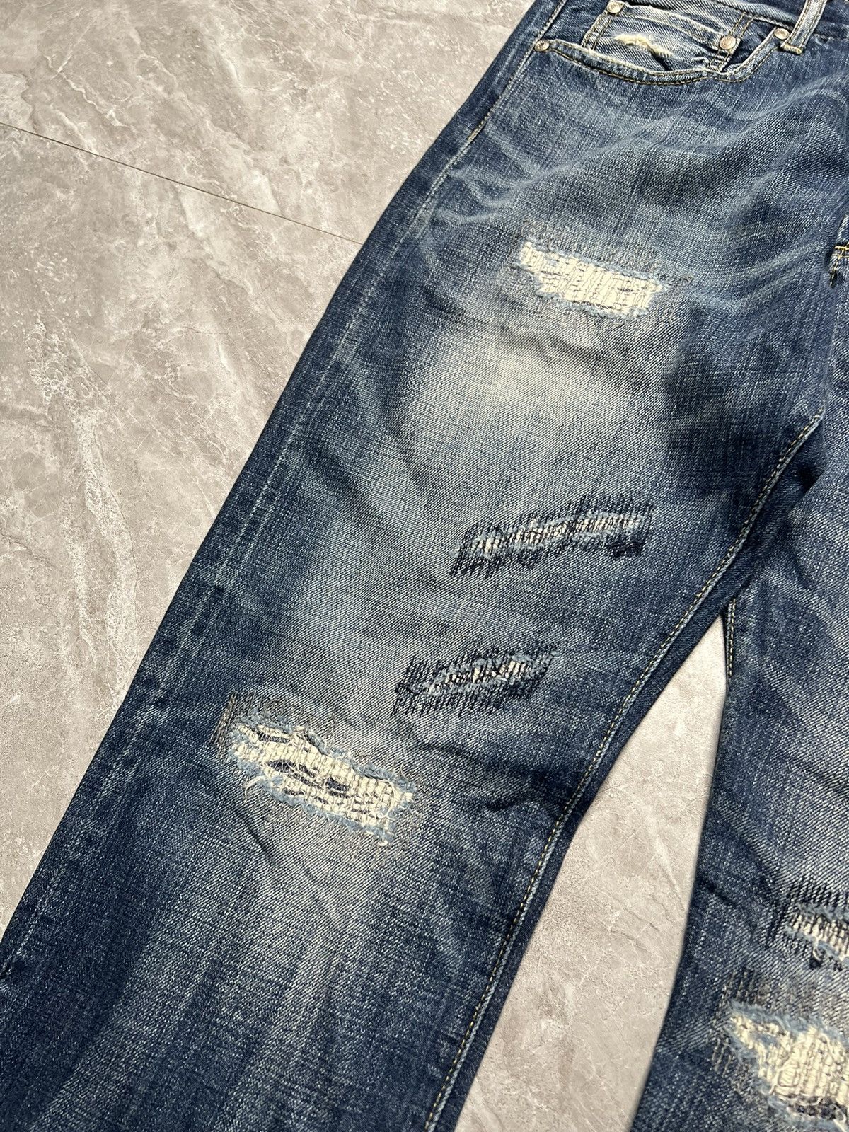 Original Fake Kaws x Original Fake S/S 11 Distressed Selvedge Jeans Size US 34 / EU 50 - 6 Thumbnail