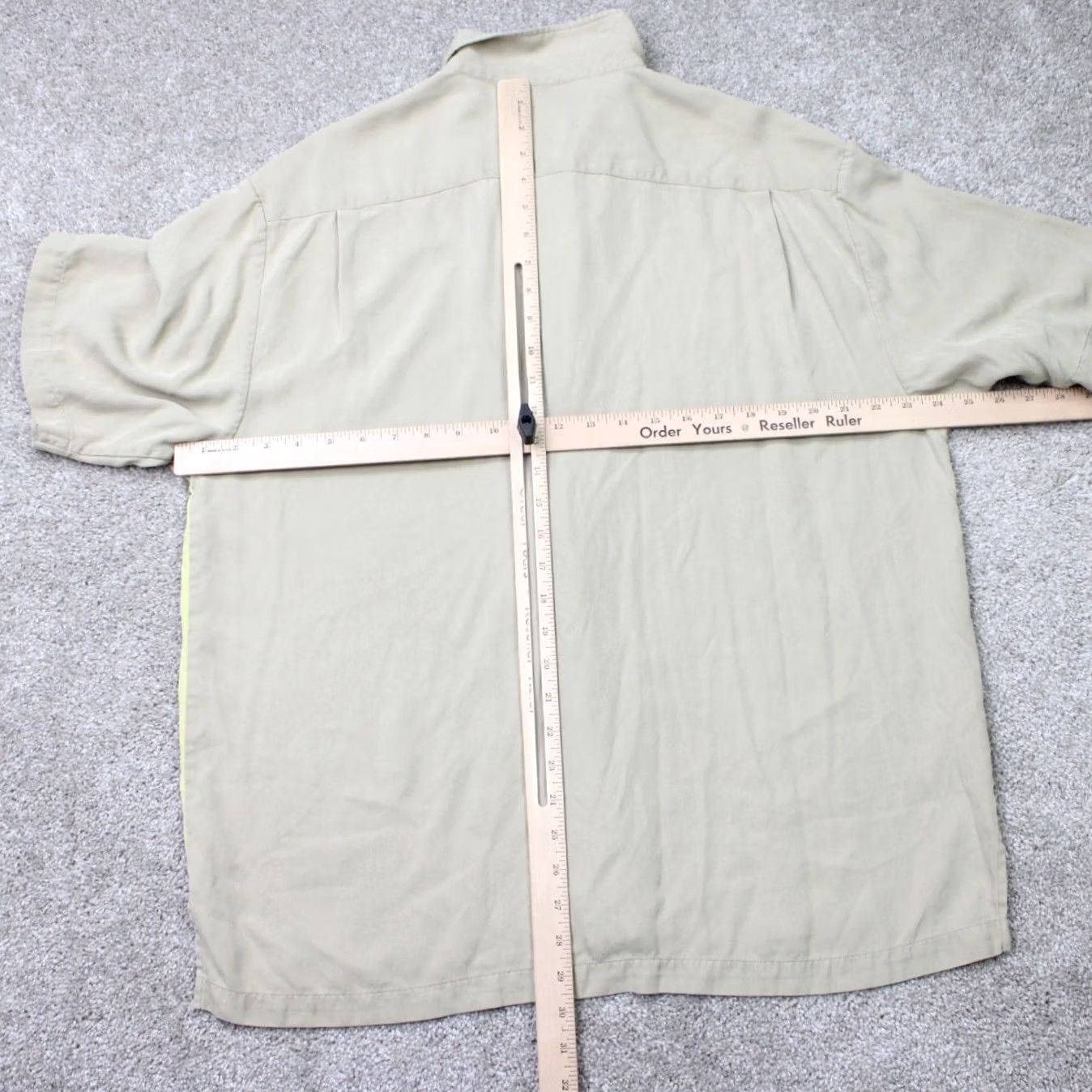 Nat Nast Nat Nast Luxury Originals Shirt Mens Large Yellow/Beige Colorblock 100% Silk Short Sleeve Button-Up Size US L / EU 52-54 / 3 - 6 Thumbnail