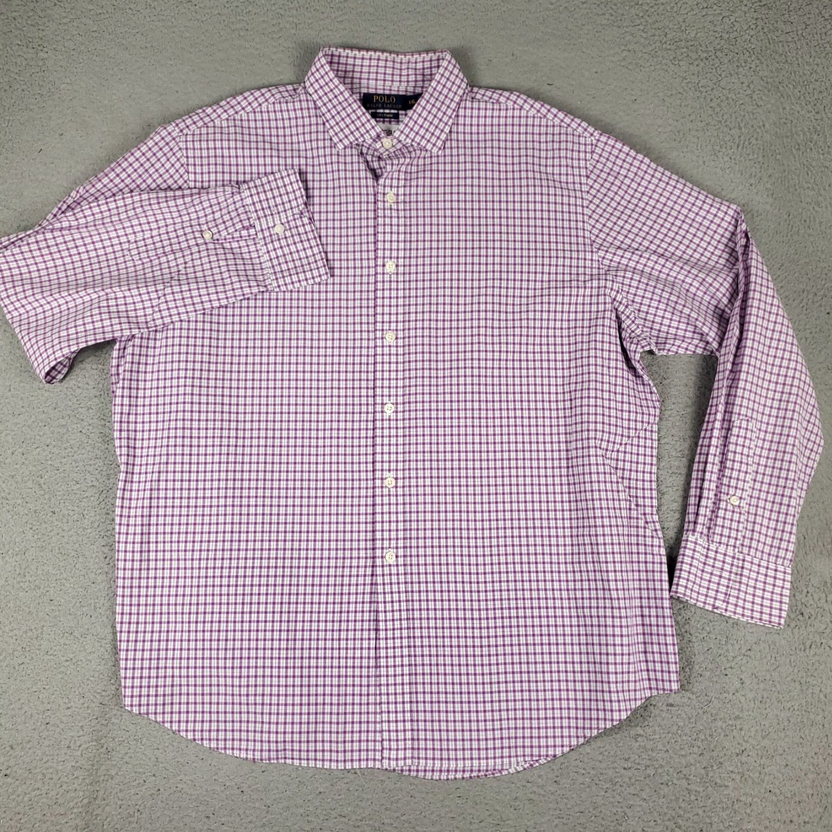 Ralph Lauren Ralph Lauren Shirt 2XL Purple Plaid Poplin 120s Button Up Long Sleeve Mens Size US XXL / EU 58 / 5 - 2 Thumbnail
