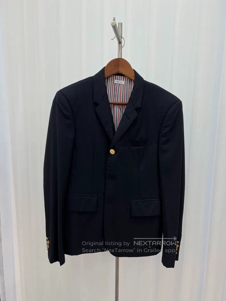 Thom Browne Thom Browne Lapel Single-Breasted Suit Jacket Dark Blue Size US S / EU 44-46 / 1 - 1 Thumbnail