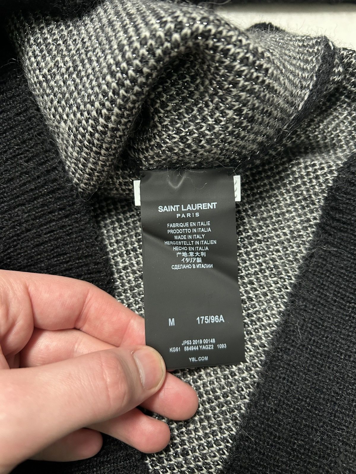 Saint Laurent Paris SS2020 Courte Est La Nuit Metallic Mohair Sweater Size US M / EU 48-50 / 2 - 5 Thumbnail