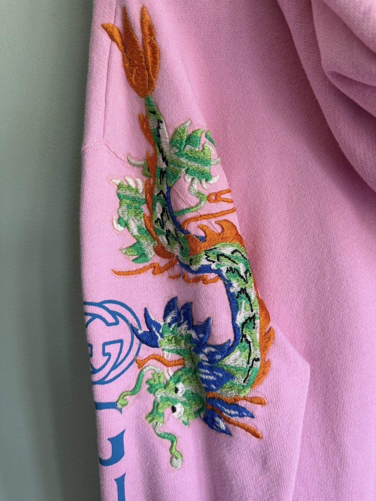 Gucci Gucci Pink Dragon Hoodie Size L Size US L / EU 52-54 / 3 - 4 Thumbnail