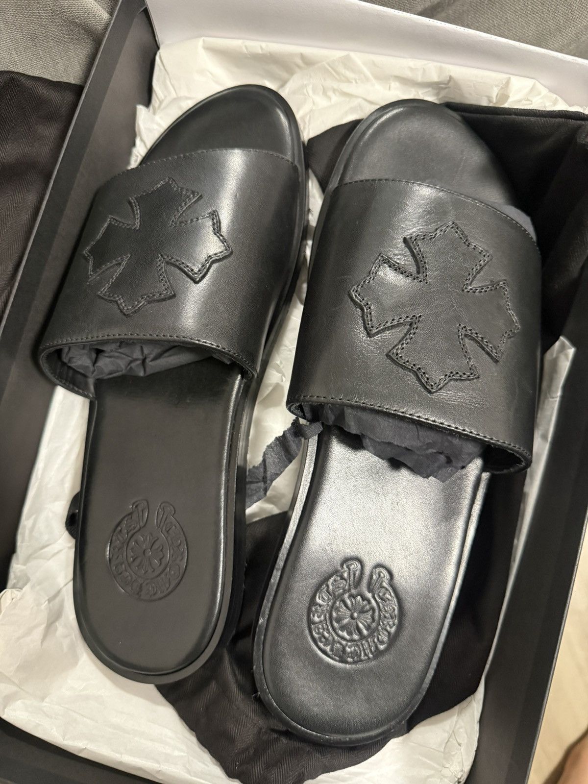 Chrome Hearts Chrome Hearts Leather Slides Size US 8.5 / EU 41-42 - 1 Thumbnail